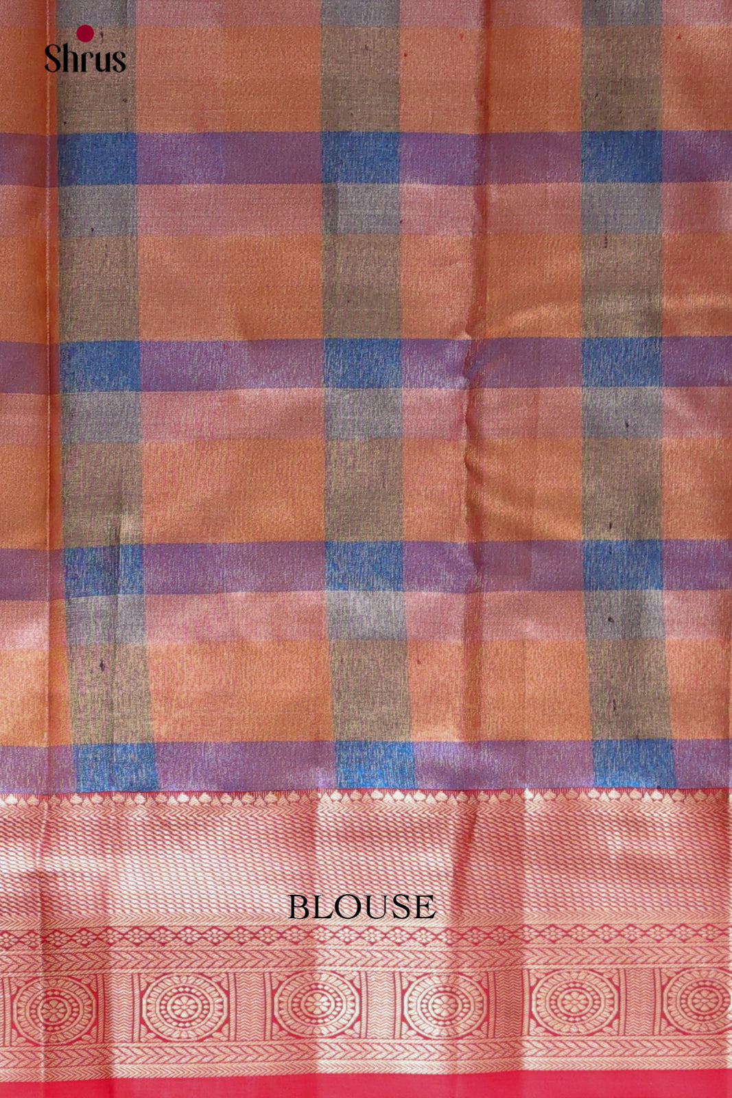 Orange & Red - Kanchipuram-halfpure Saree 2