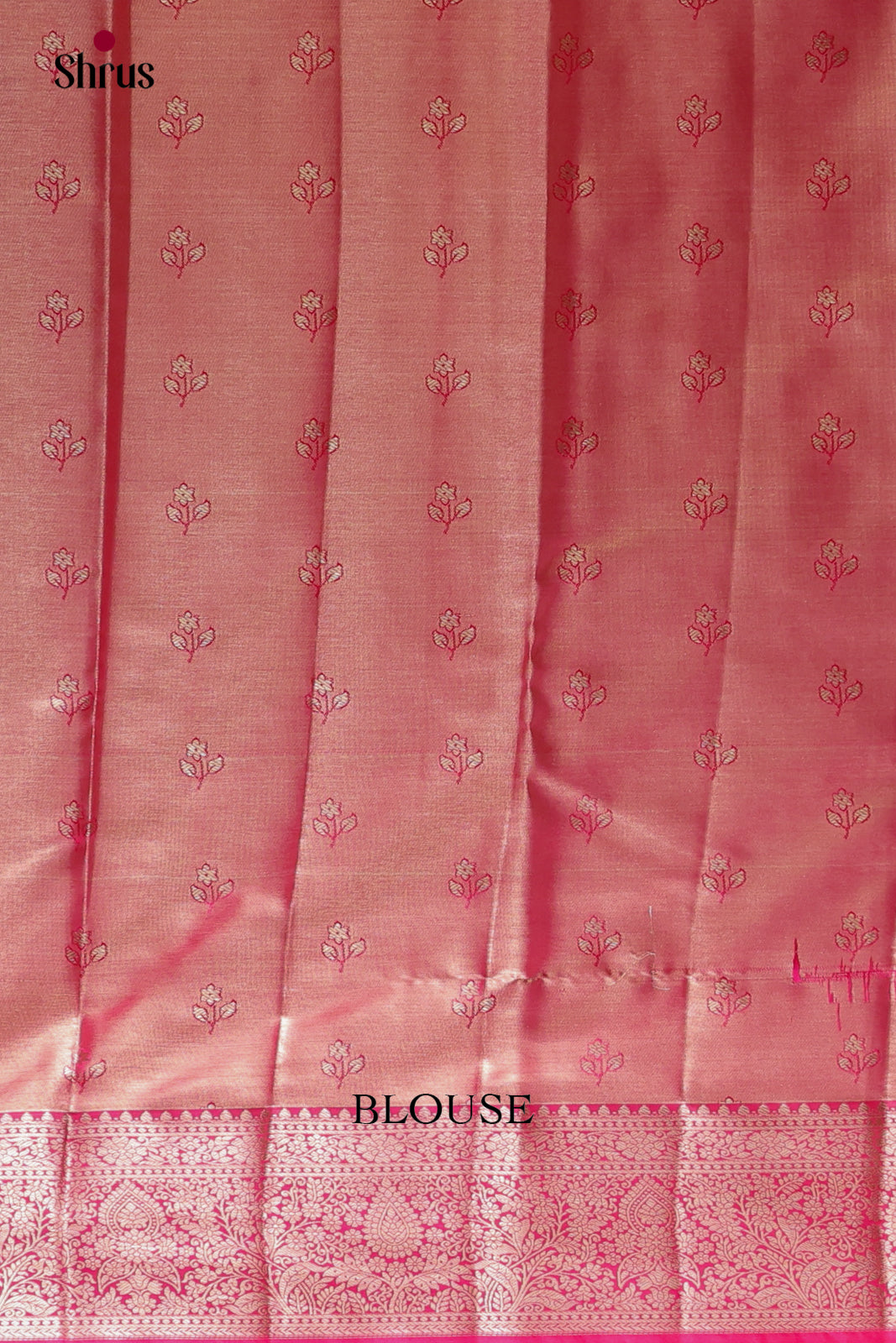 Green & Pink  - Kanchipuram-halfpure Saree - Shop on Shrus.com