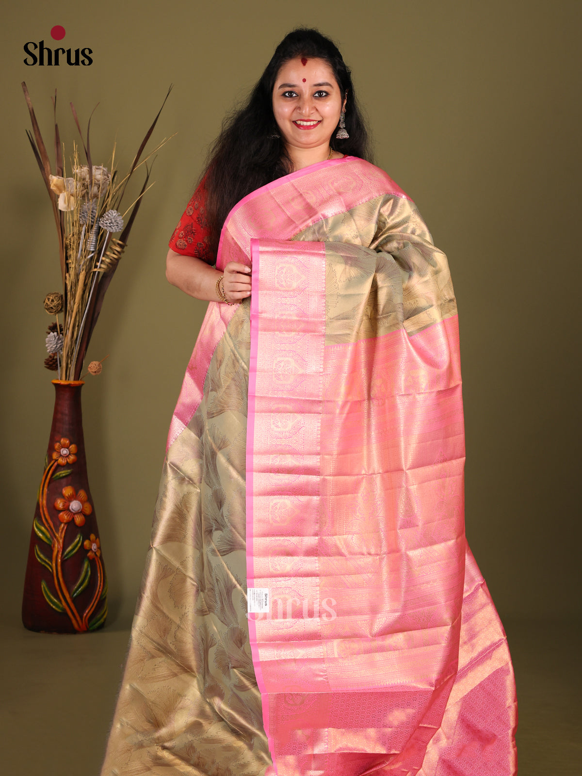 DHS25738 - Kanchipuram-halfpure Saree - Shop on Shrus.com