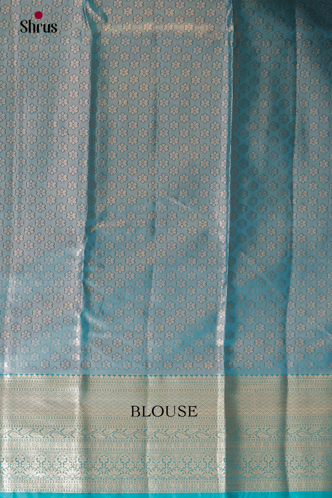 Peachish Pink & Blue - Kanchipuram-halfpure Saree - Shop on Shrus.com