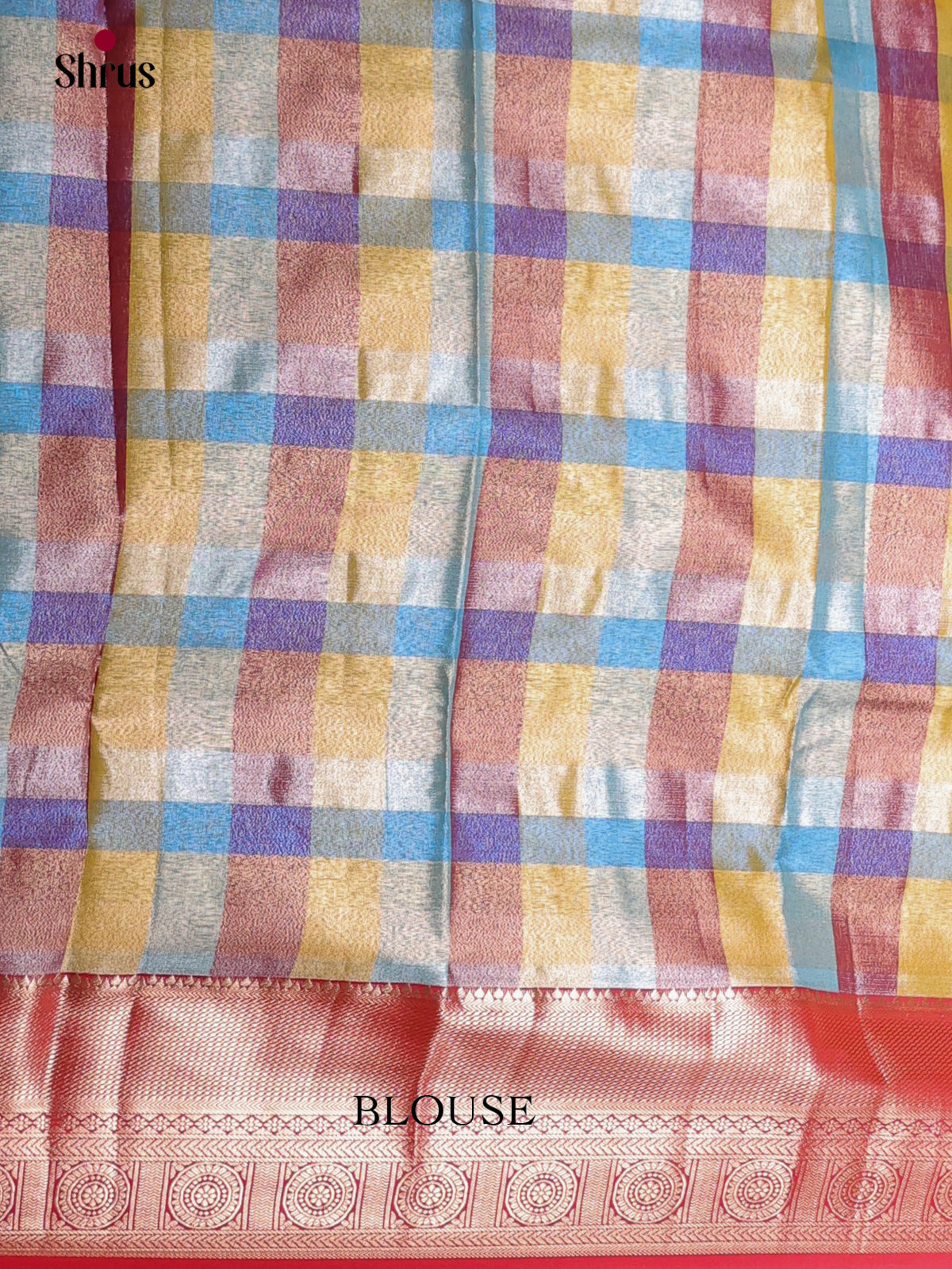 Multicolor & Red - Kanchipuram-halfpure Saree 2