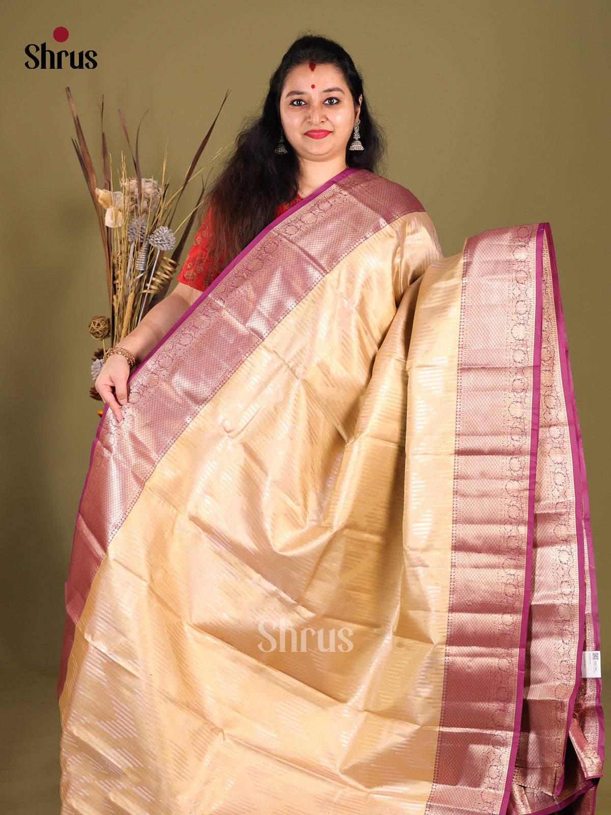 DHS25754 - Kanchipuram-halfpure Saree - Shop on Shrus.com