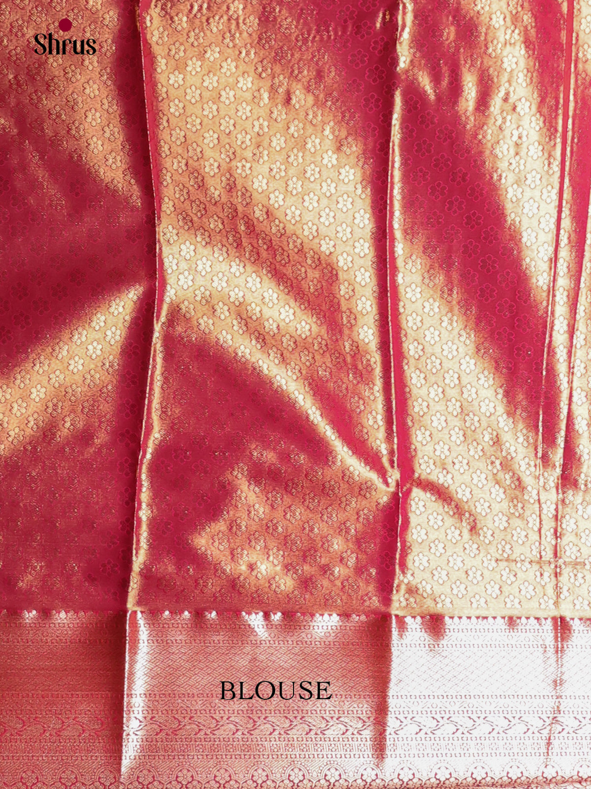 Pink & Red - Kanchipuram-halfpure Saree - Shop on Shrus.com