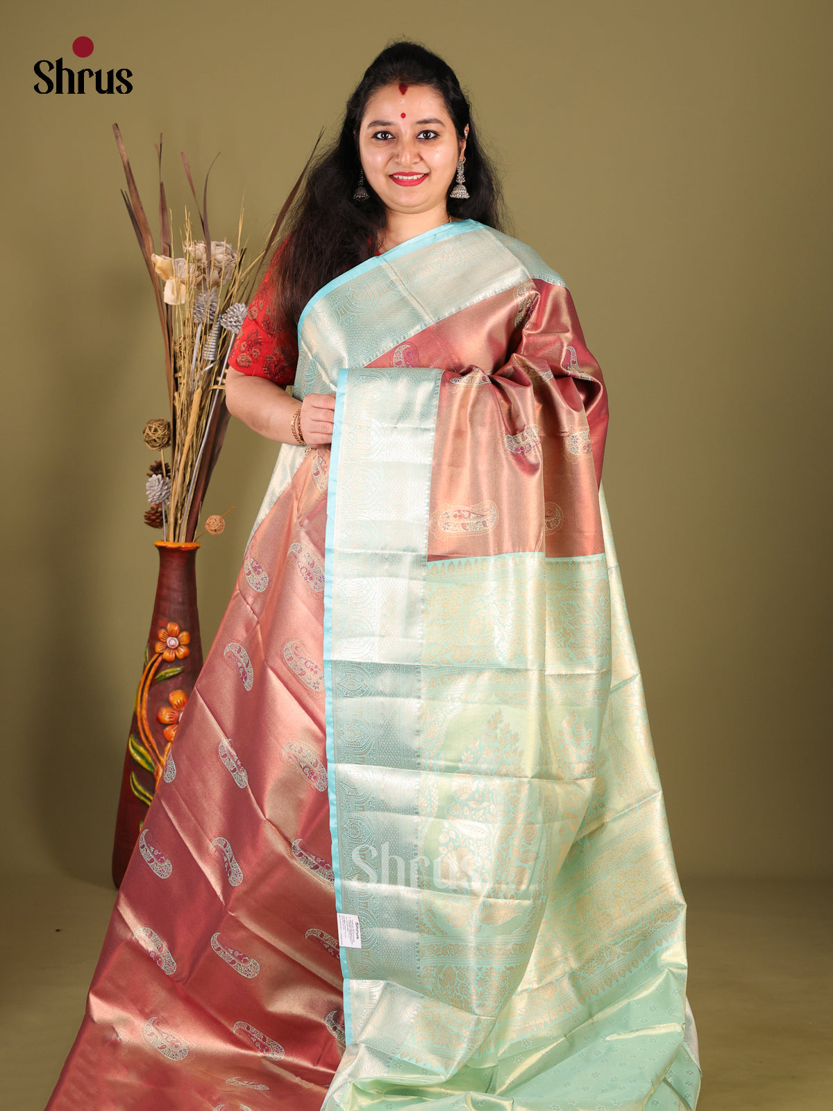 DHS25758 - Kanchipuram-halfpure Saree - Shop on Shrus.com