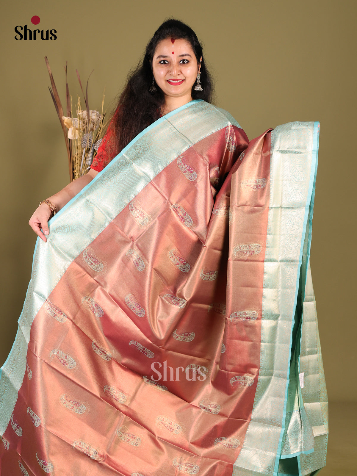 DHS25758 - Kanchipuram-halfpure Saree - Shop on Shrus.com
