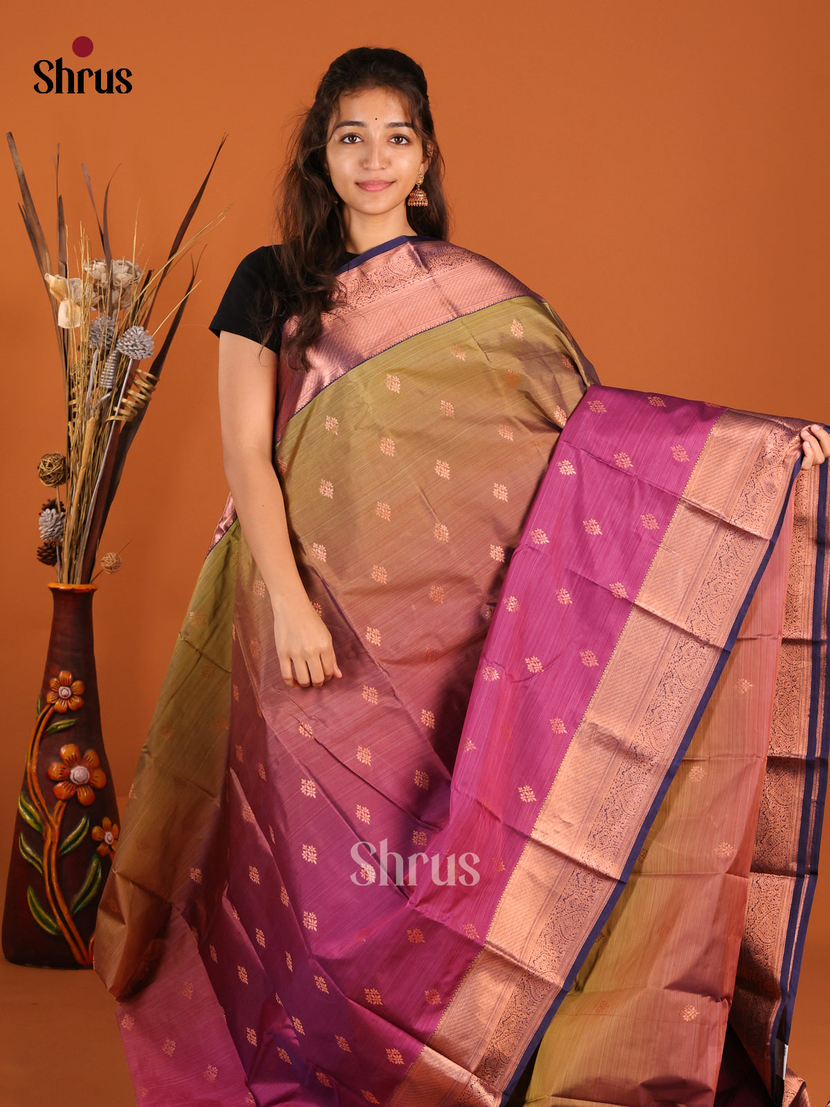 yashoda krishna Kanchipuram-halfpure Saree 1