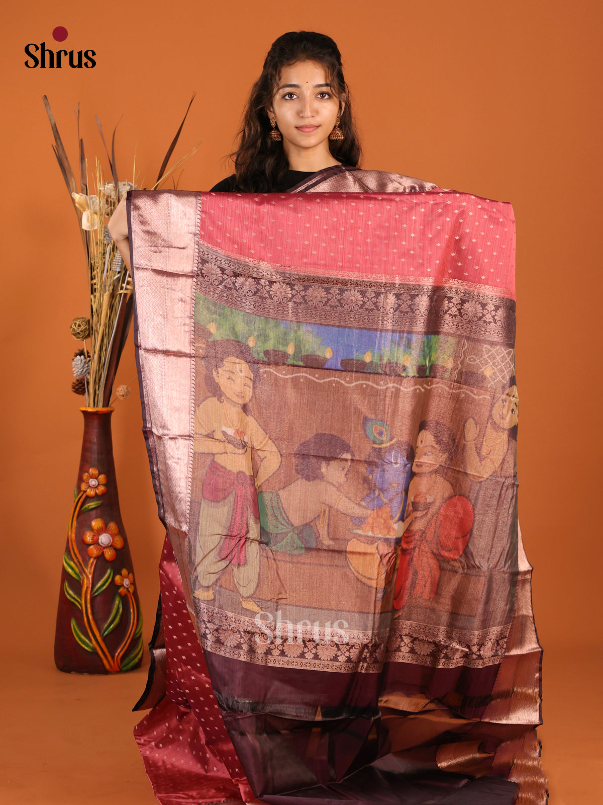 Asthetic Kanchipuram-halfpure Saree