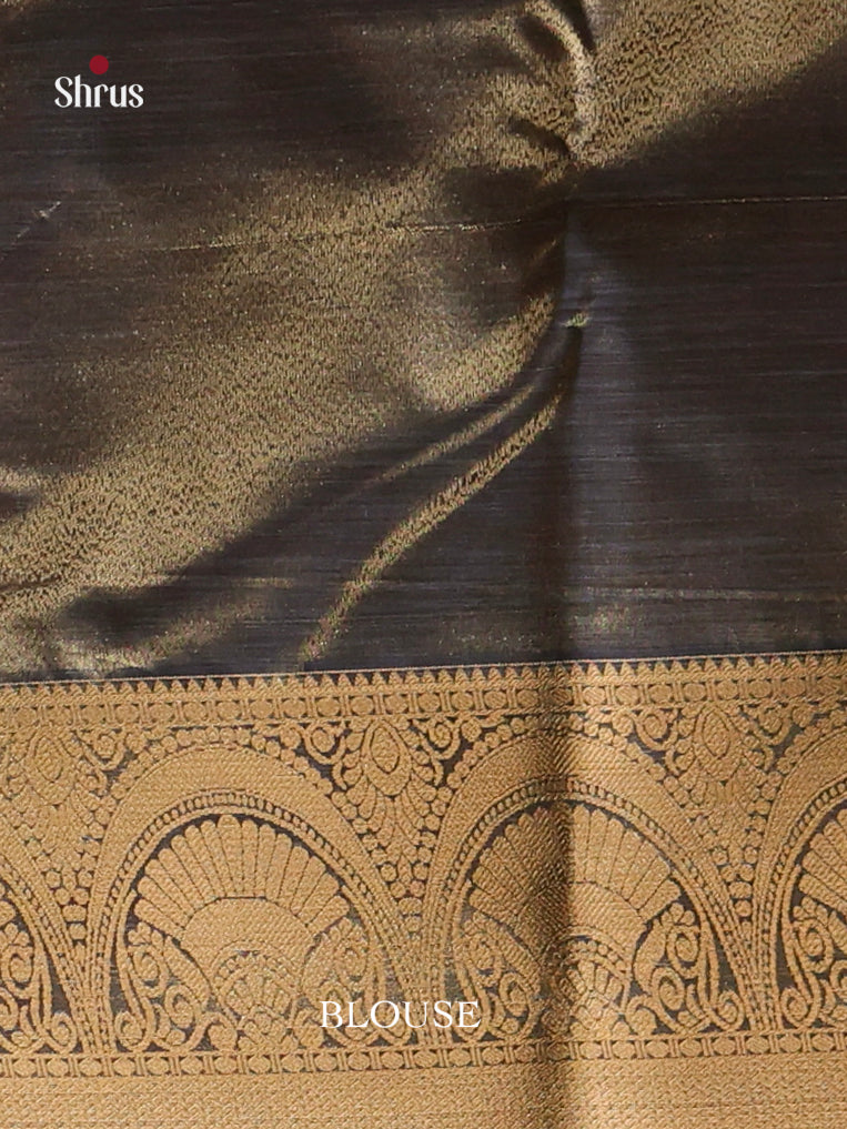 Green Black gold Kanchipuram-halfpure Saree 1