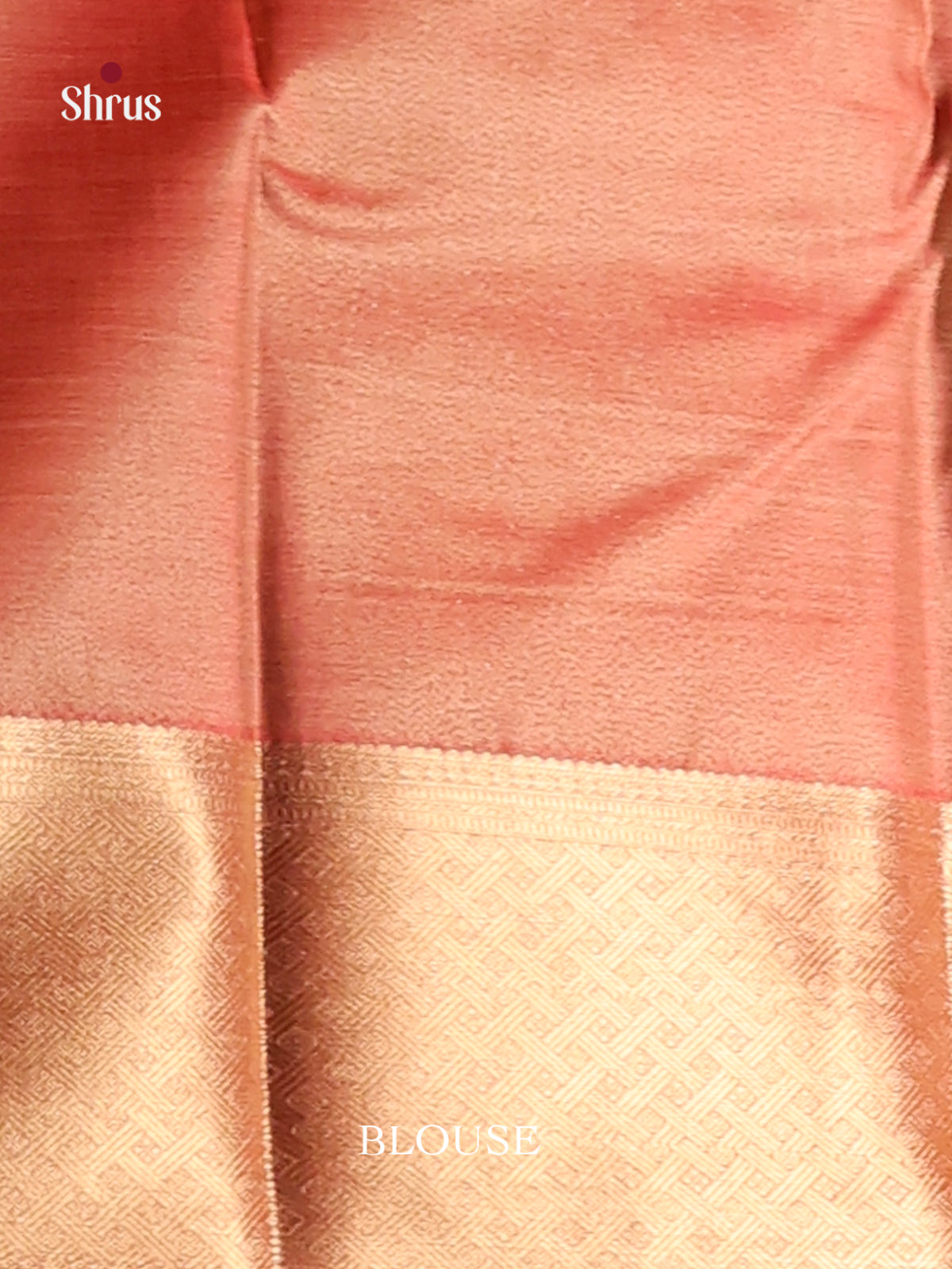 Orangish Pink & Gold - Kanchipuram-halfpure Saree - Shop on Shrus.com