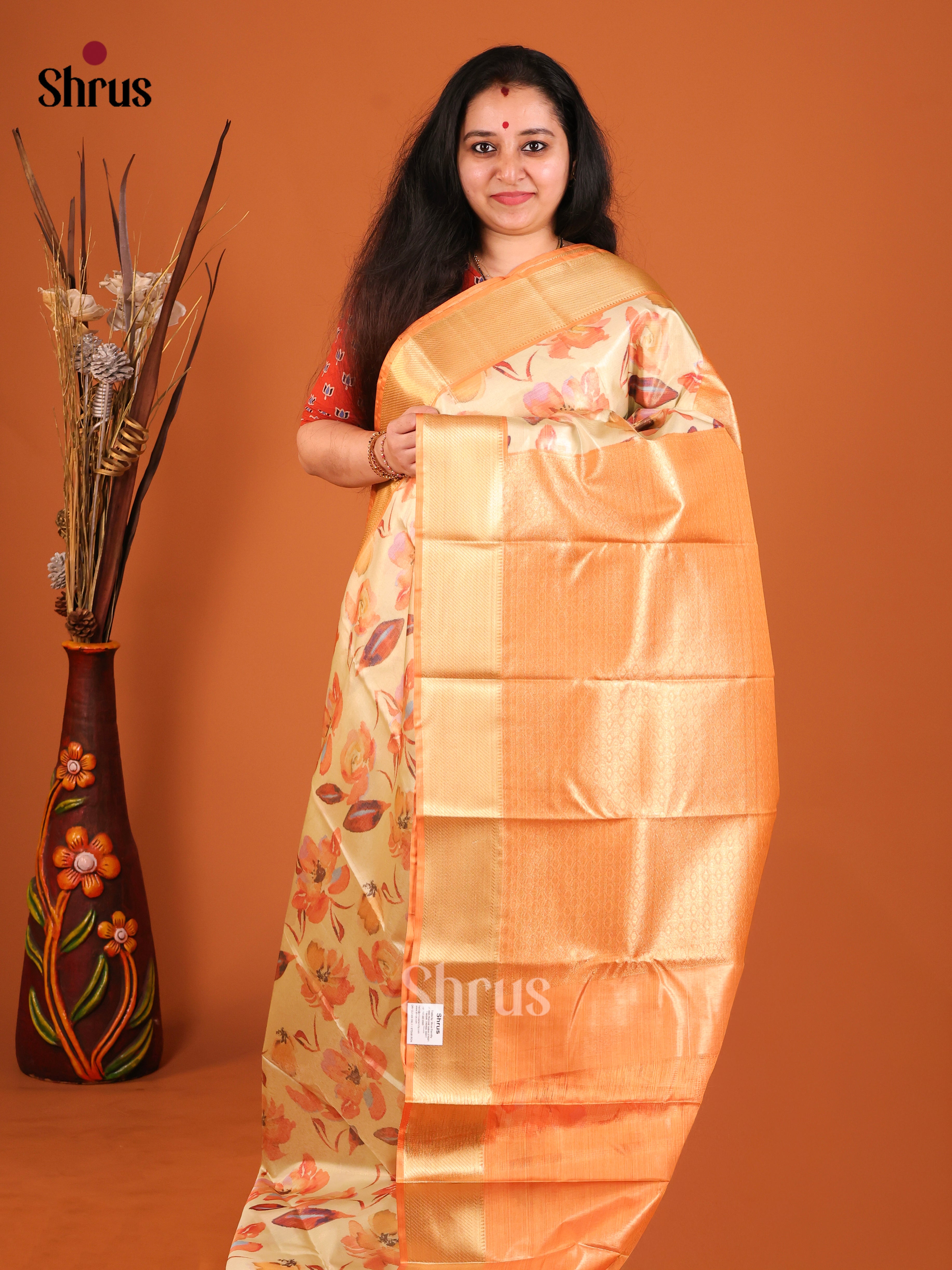 DHS26061 - Kanchipuram-halfpure Saree - Shop on Shrus.com