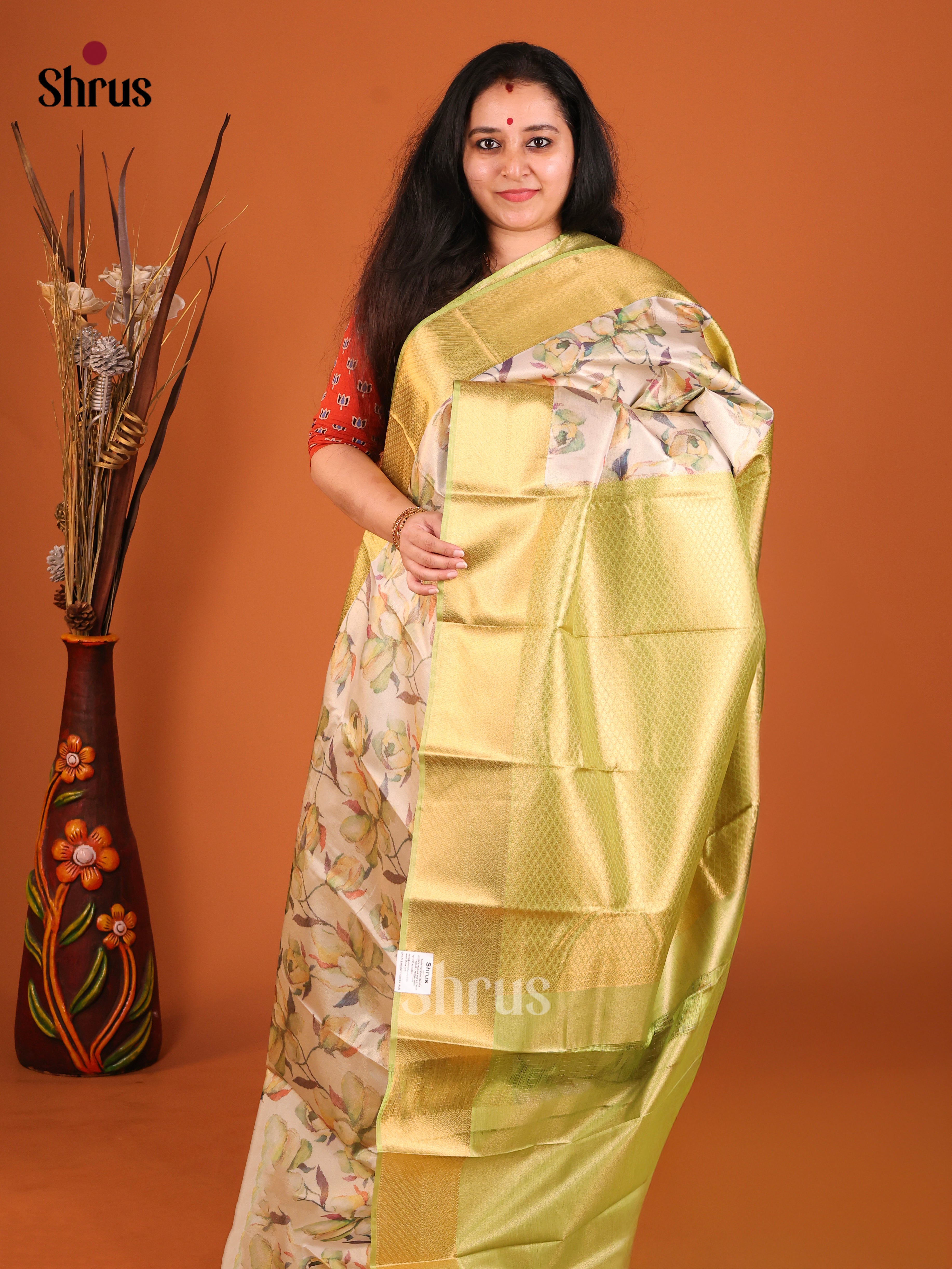 DHS26068 - Kanchipuram-halfpure Saree - Shop on Shrus.com