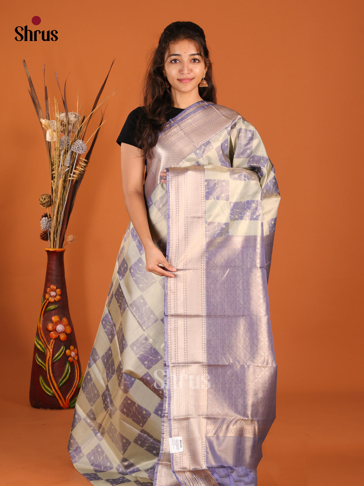 DHS26071 - Kanchipuram-halfpure Saree - Shop on Shrus.com