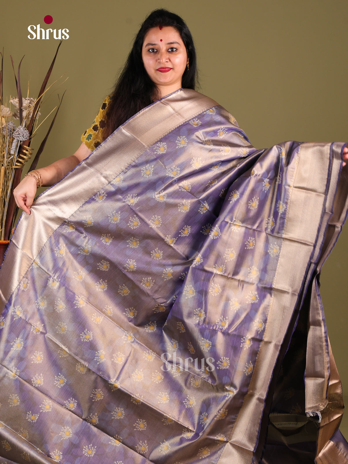 DHS26077 - Kanchipuram-halfpure Saree - Shop on Shrus.com