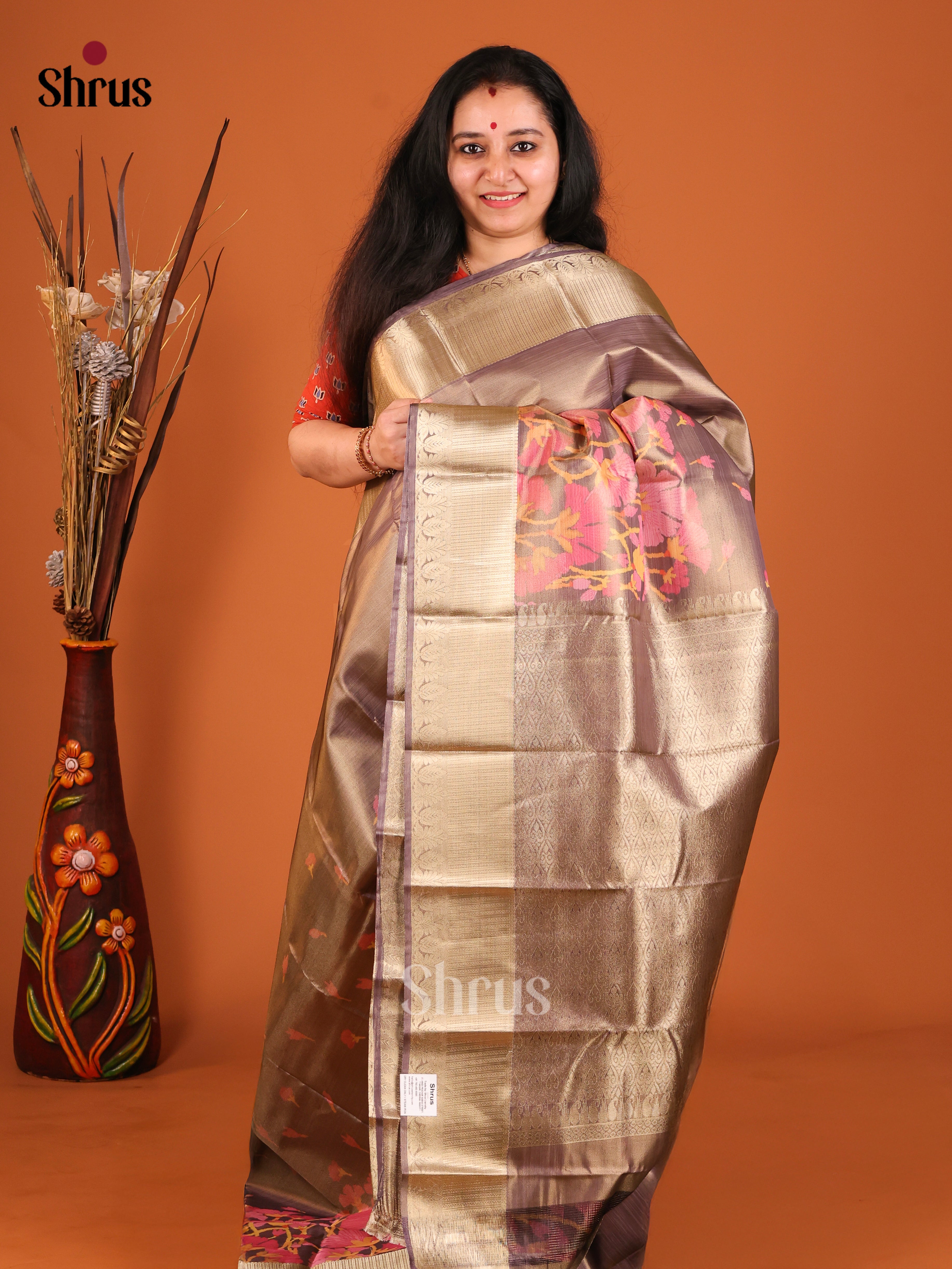 DHS26093 - Kanchipuram-halfpure Saree - Shop on Shrus.com
