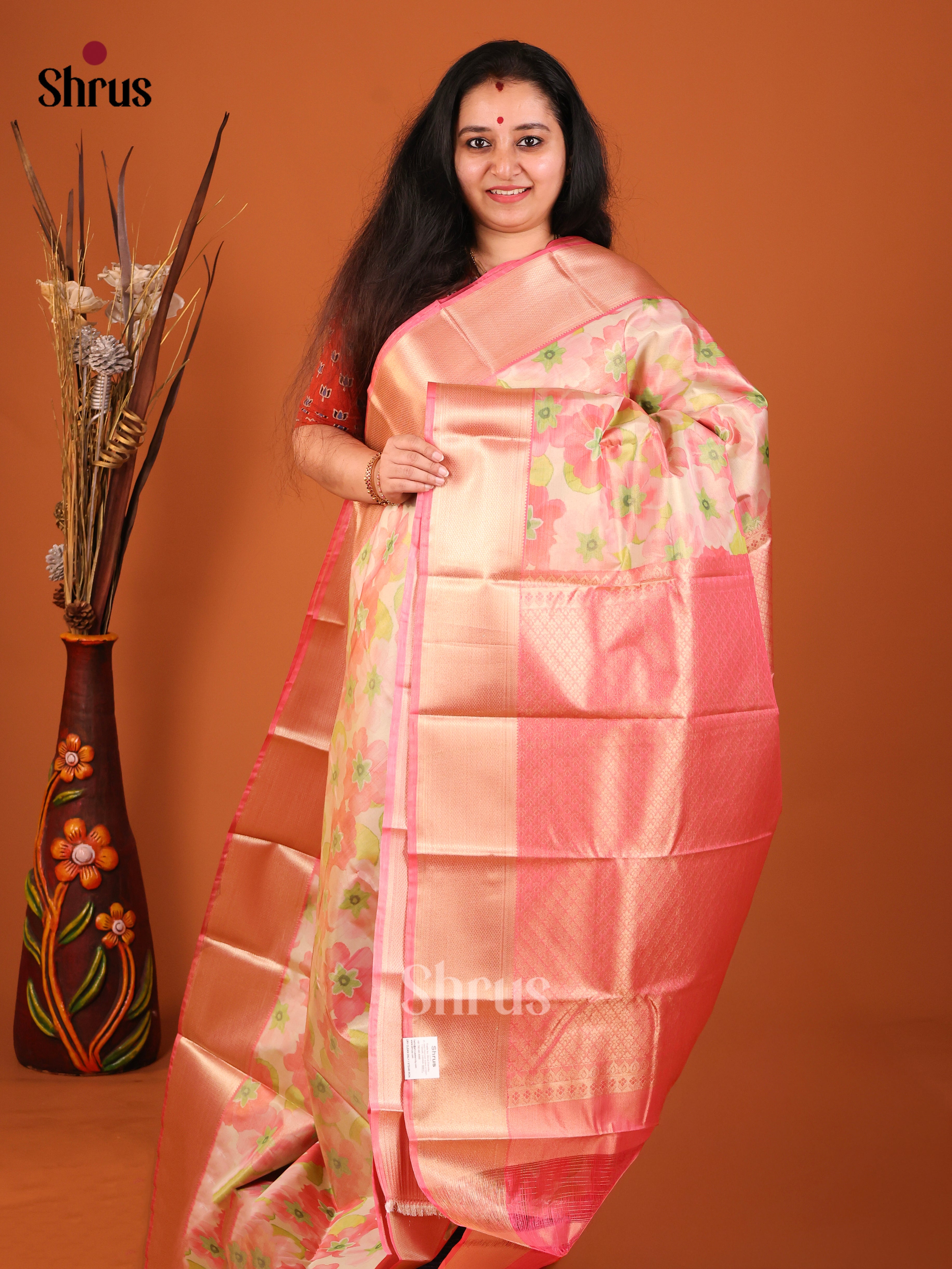 DHS26094 - Kanchipuram-halfpure Saree - Shop on Shrus.com