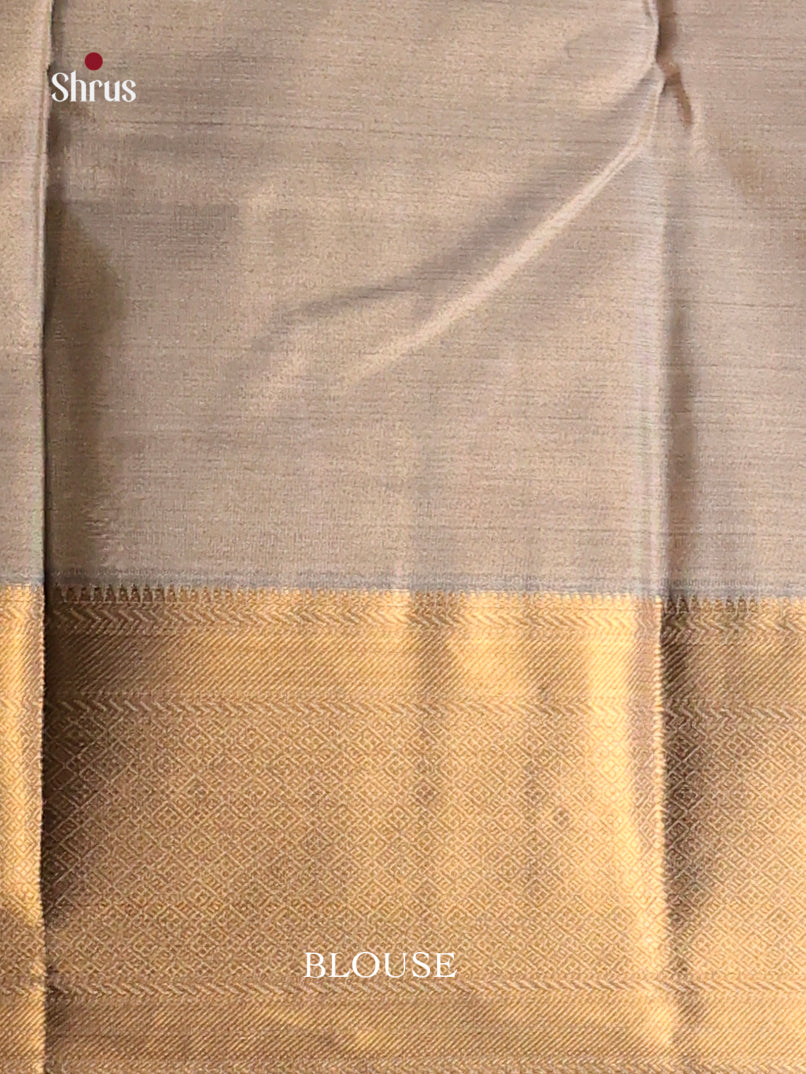 grey designed Kanchipuram-halfpure Saree 1