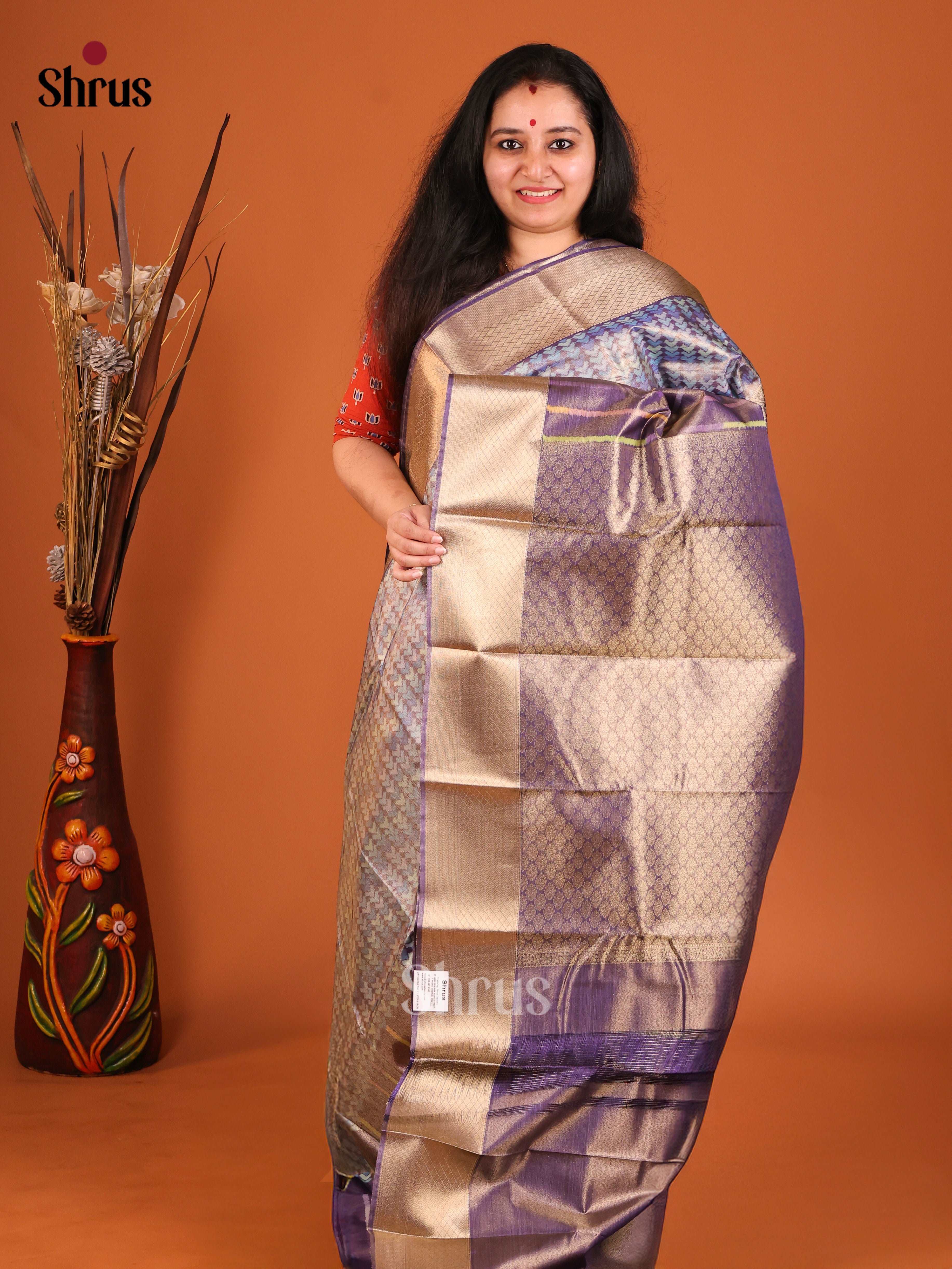 DHS26103 - Kanchipuram-halfpure Saree - Shop on Shrus.com