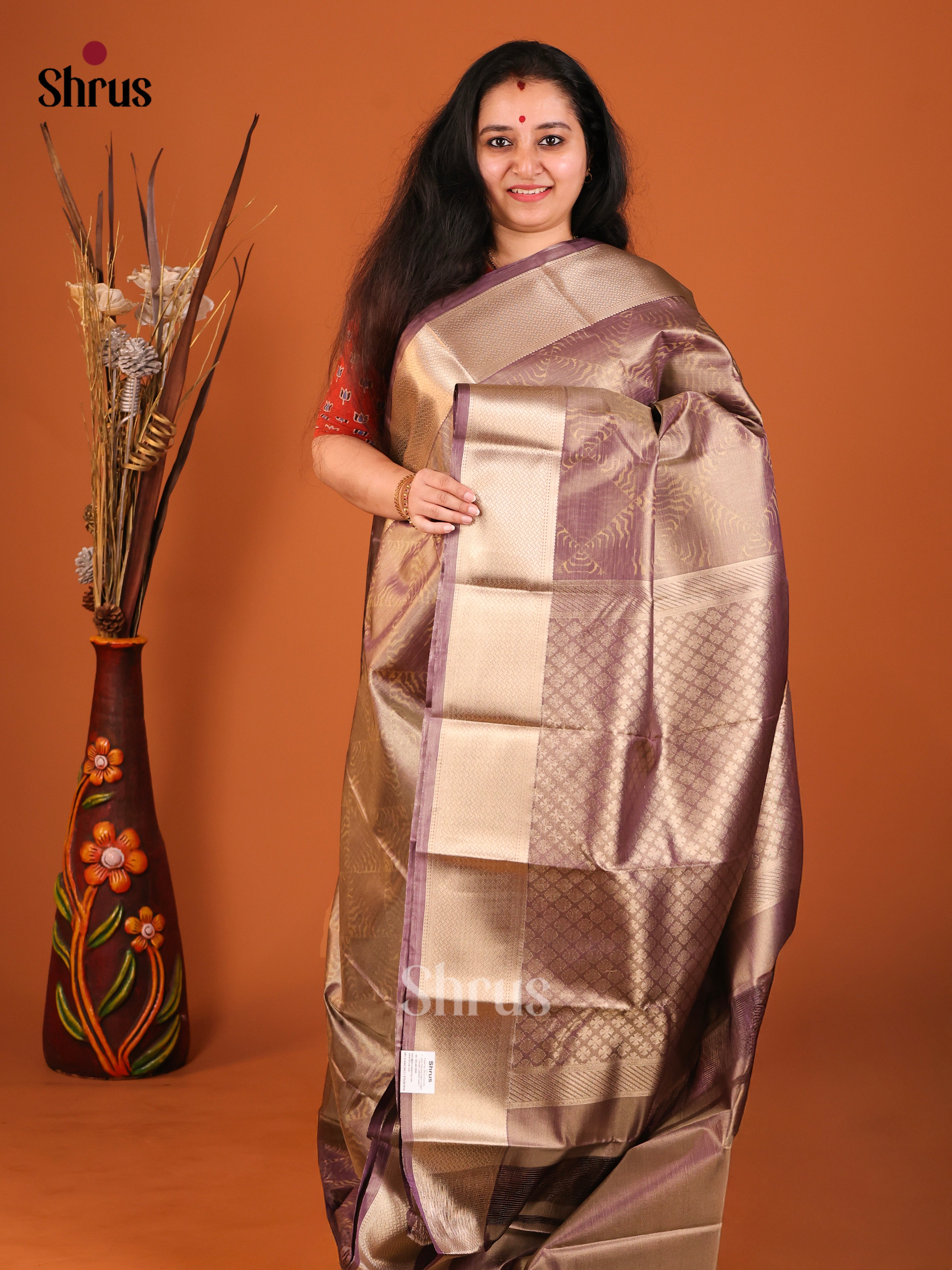 DHS26104 - Kanchipuram-halfpure Saree - Shop on Shrus.com