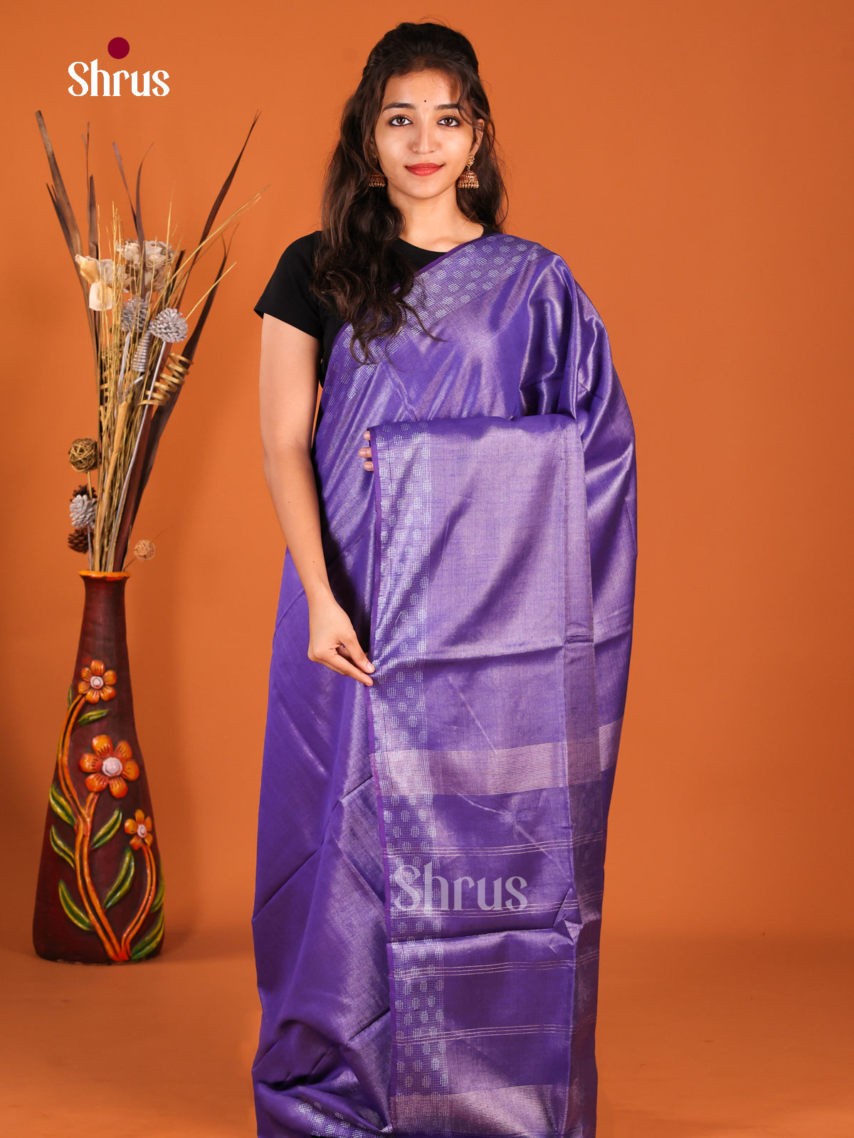 Violet - Semi Tissue Saree - Shop on Shrus.com