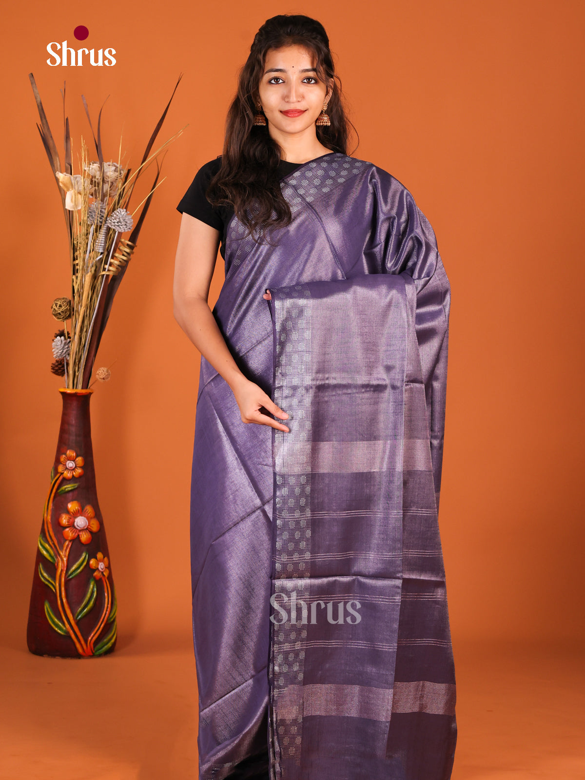 Blue - Semi Tissue Saree