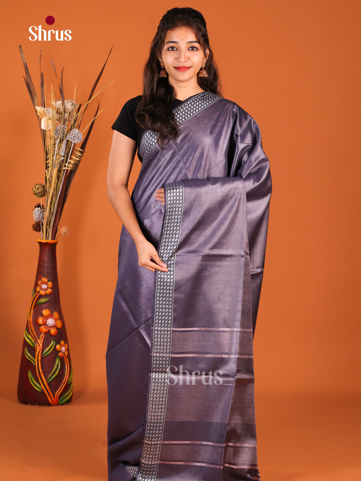 Blue - Semi Tissue Saree