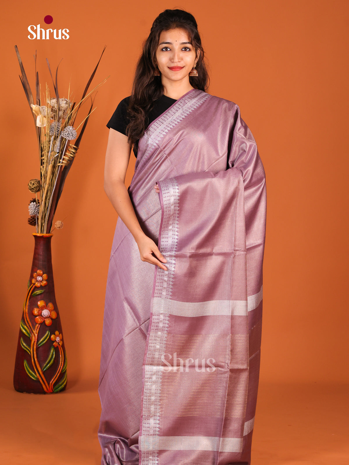 Lavender - Semi Tissue Saree