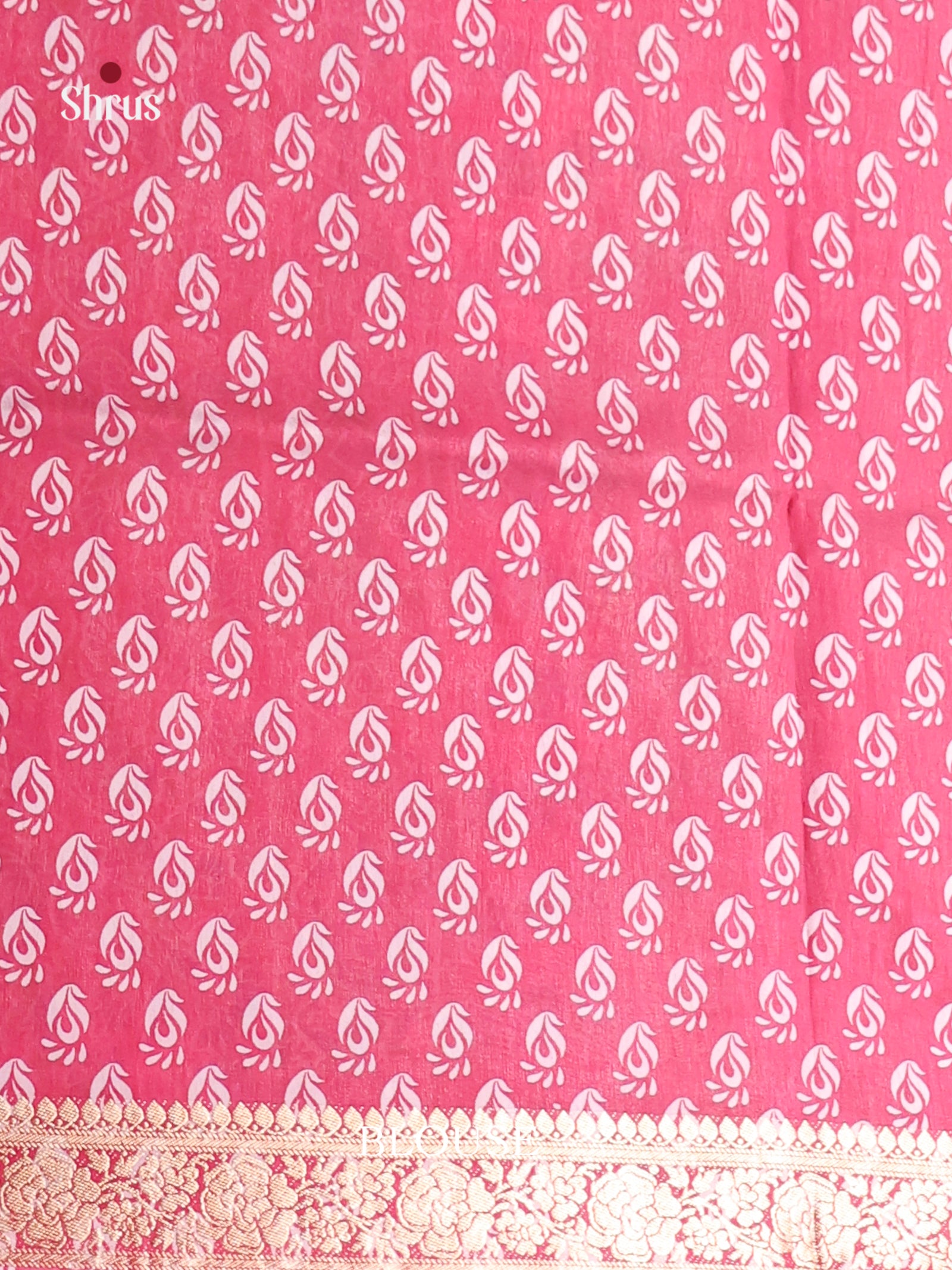 Pink - Moonga Silk Saree