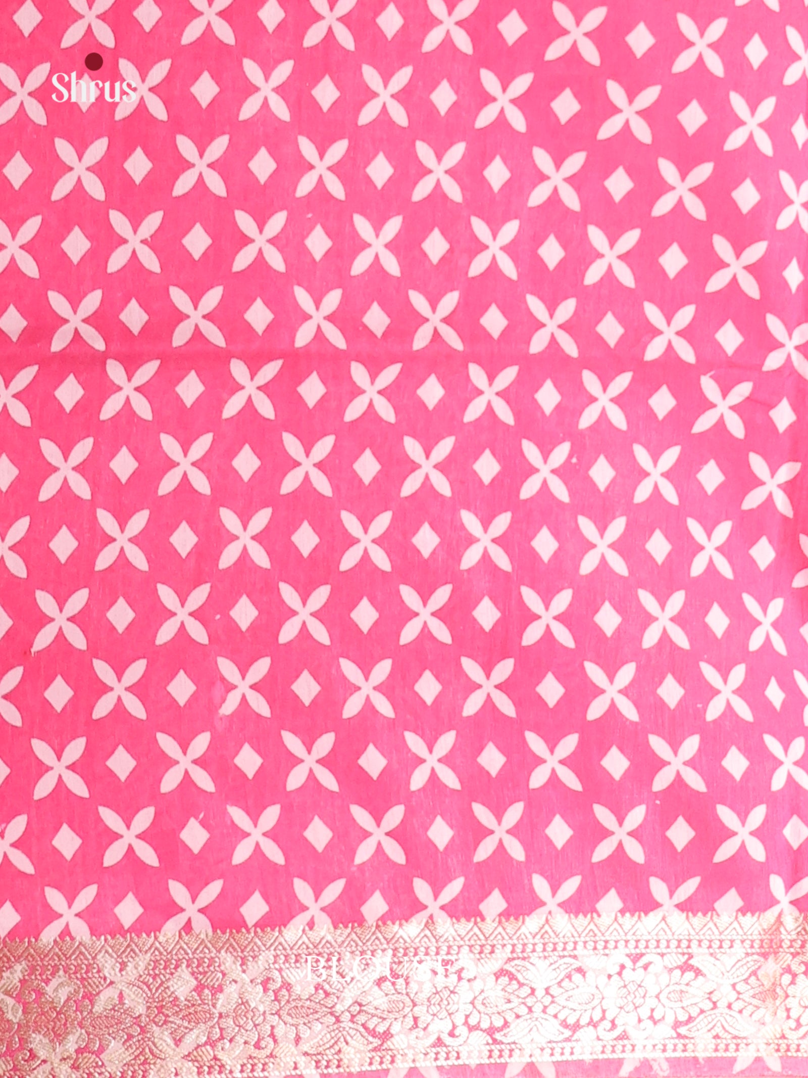 Pink - Moonga Silk Saree