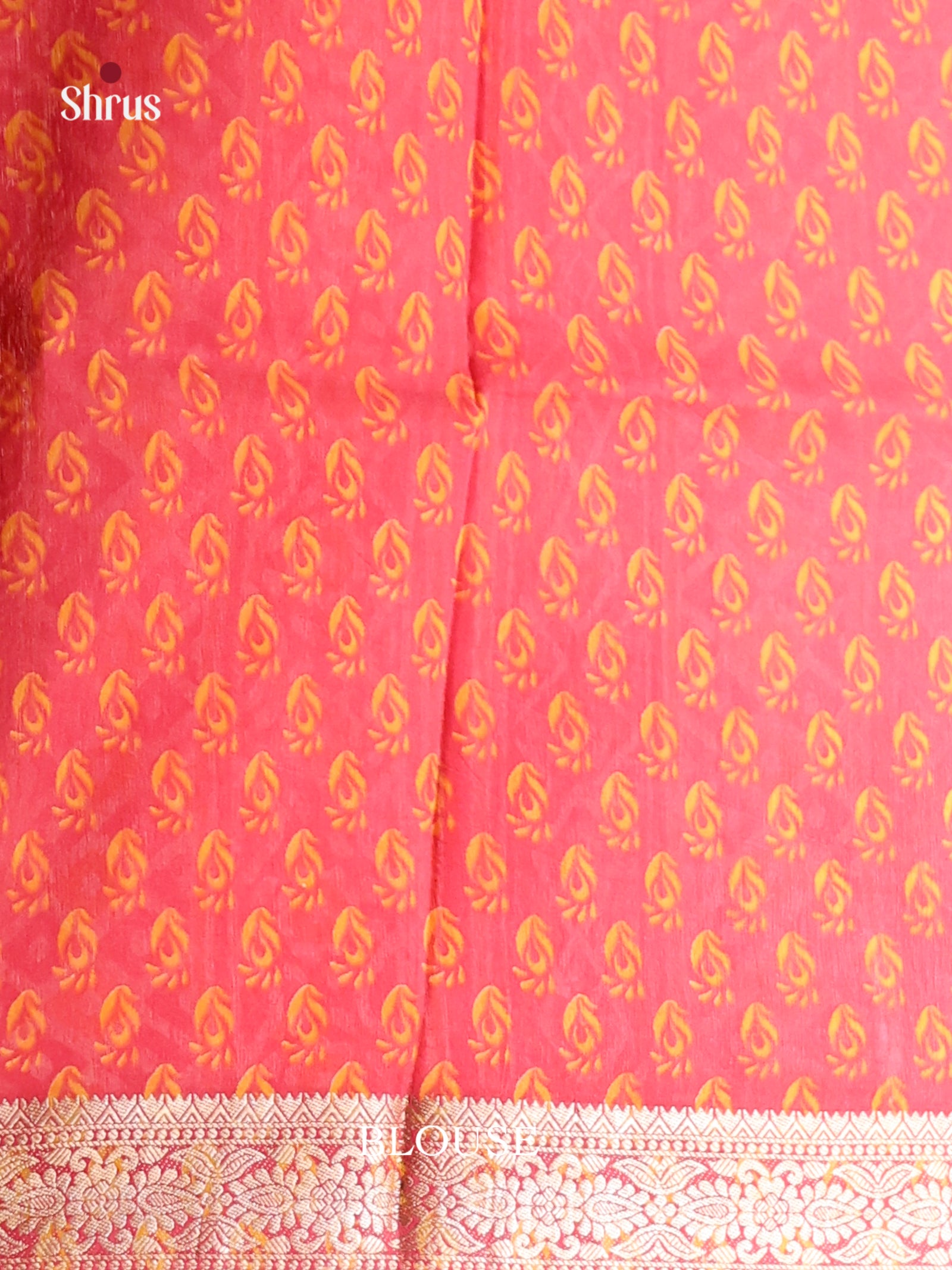 Peachish Pink- Moonga Silk Saree