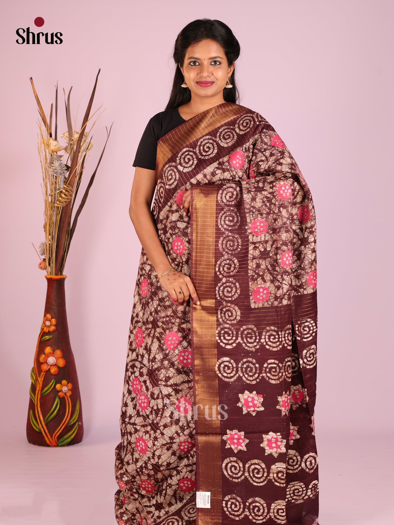 Maroon - Bhatik Saree - Shop on Shrus.com