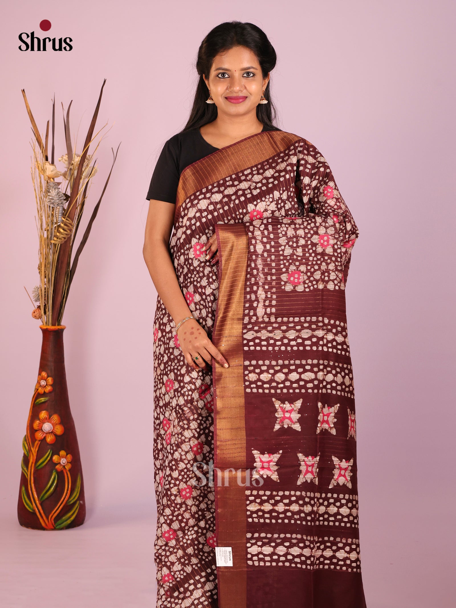 Maroon - Bhatik Saree