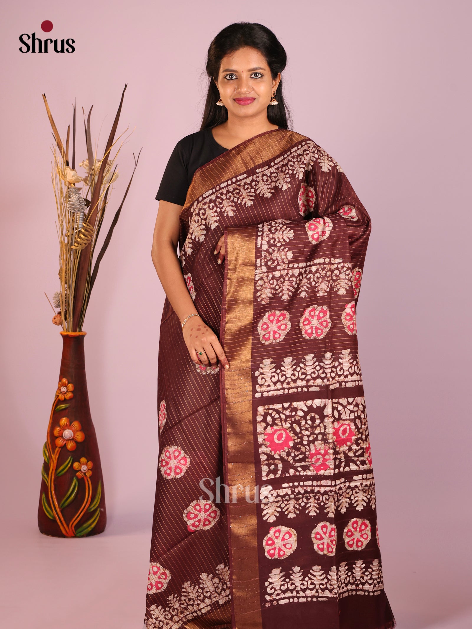Maroon - Bhatik Saree