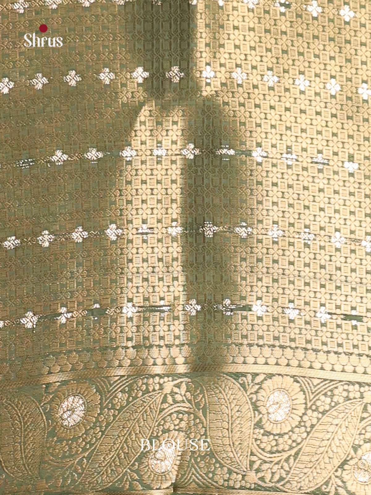 green and golden North Silk Cotton Saree 1