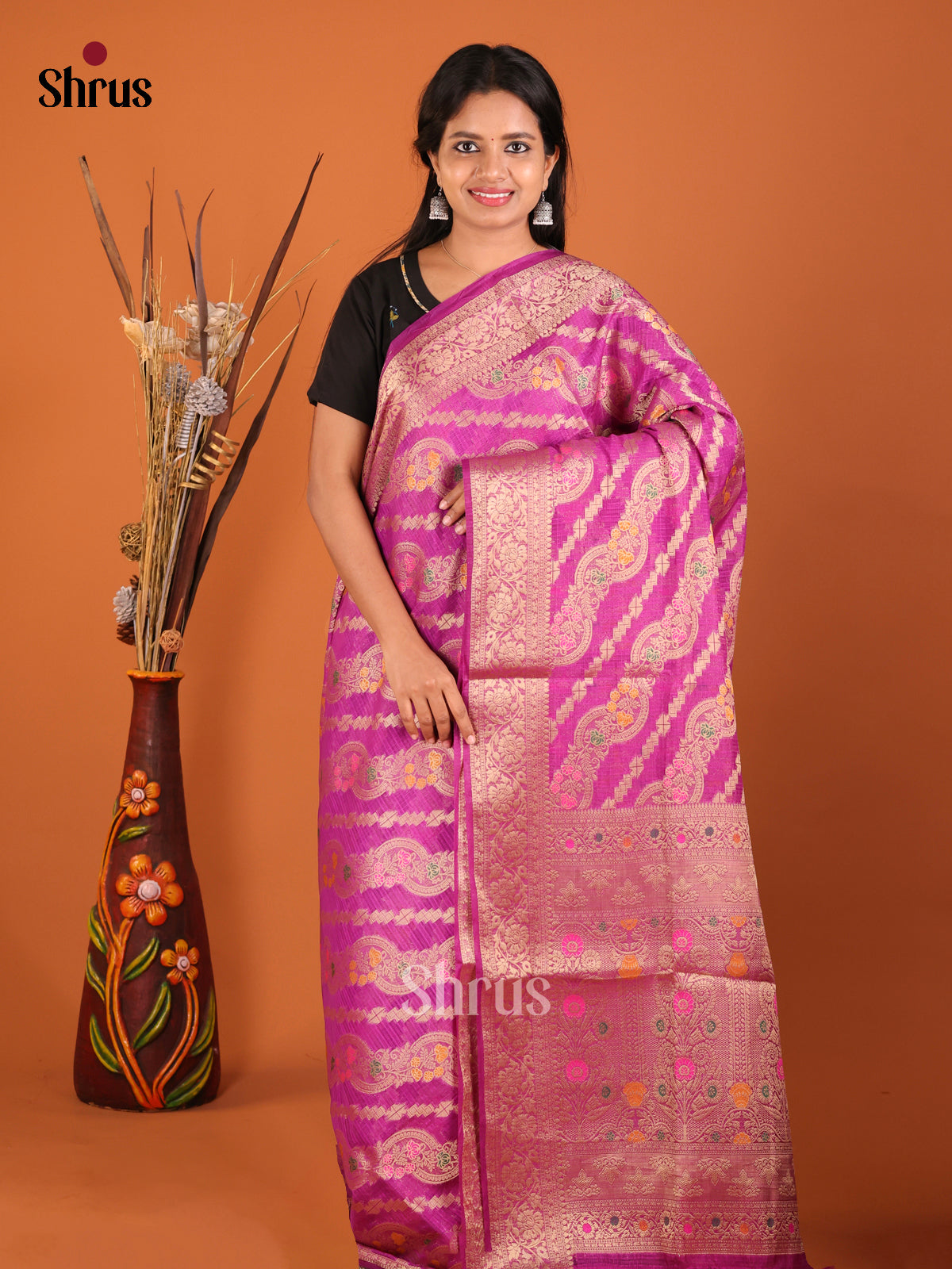 DHS27441 - North Silk Cotton Saree - Shop on Shrus.com