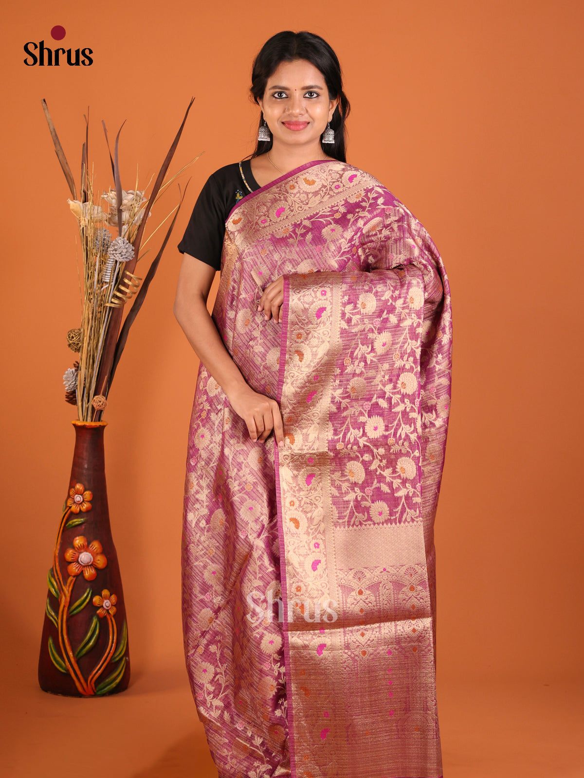 magenta zari North Silk Cotton Saree