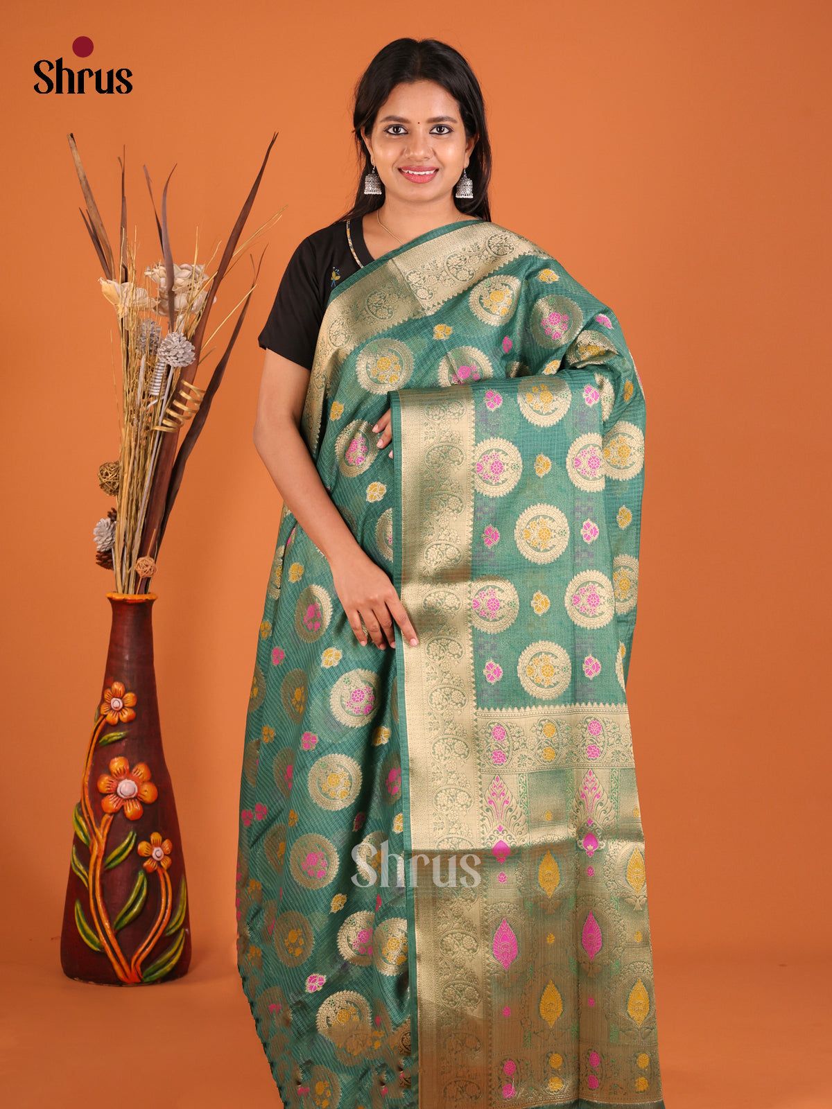 DHS27451 - North Silk Cotton Saree - Shop on Shrus.com