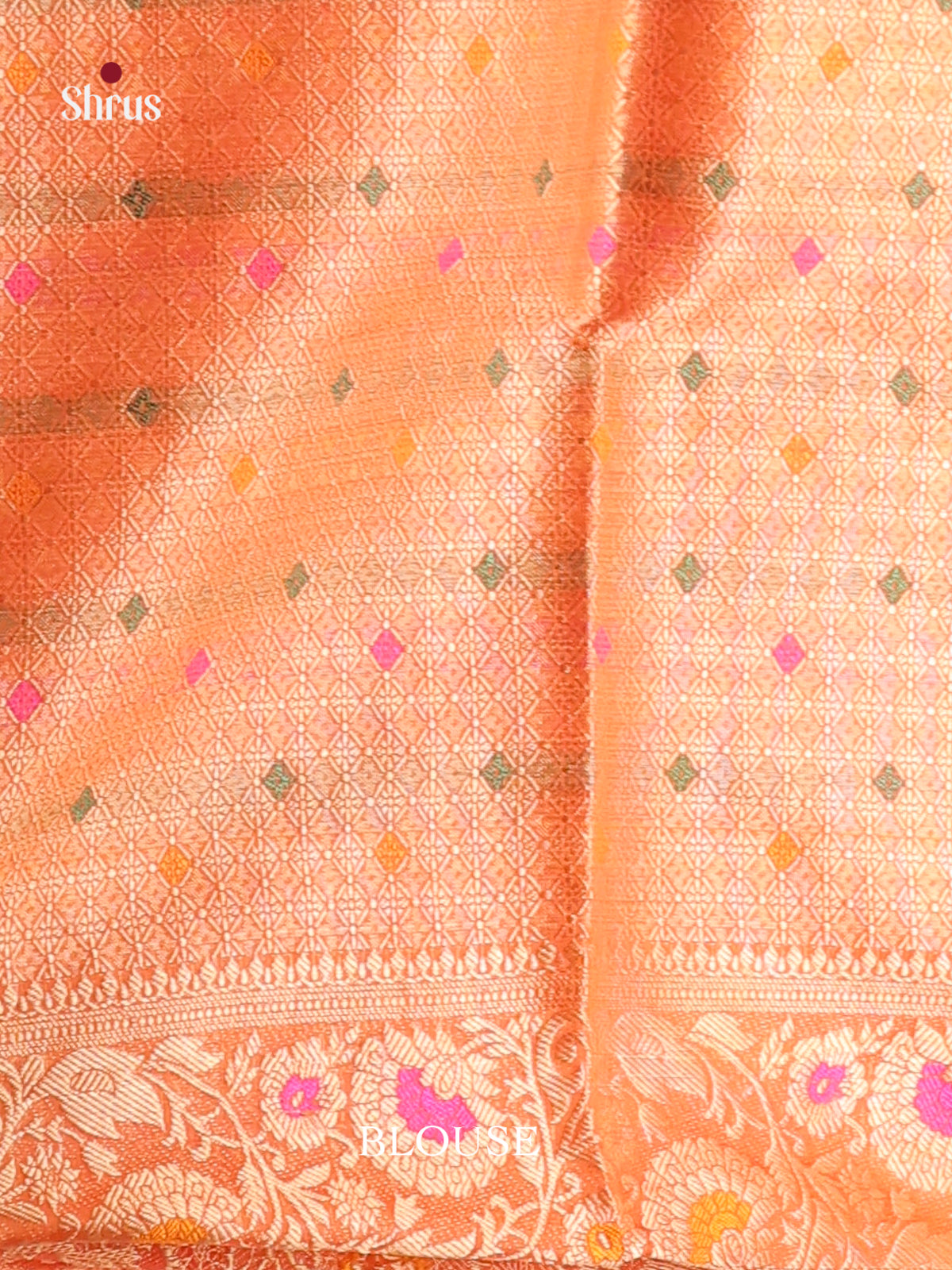 orange zari pink North Silk Cotton Saree 1