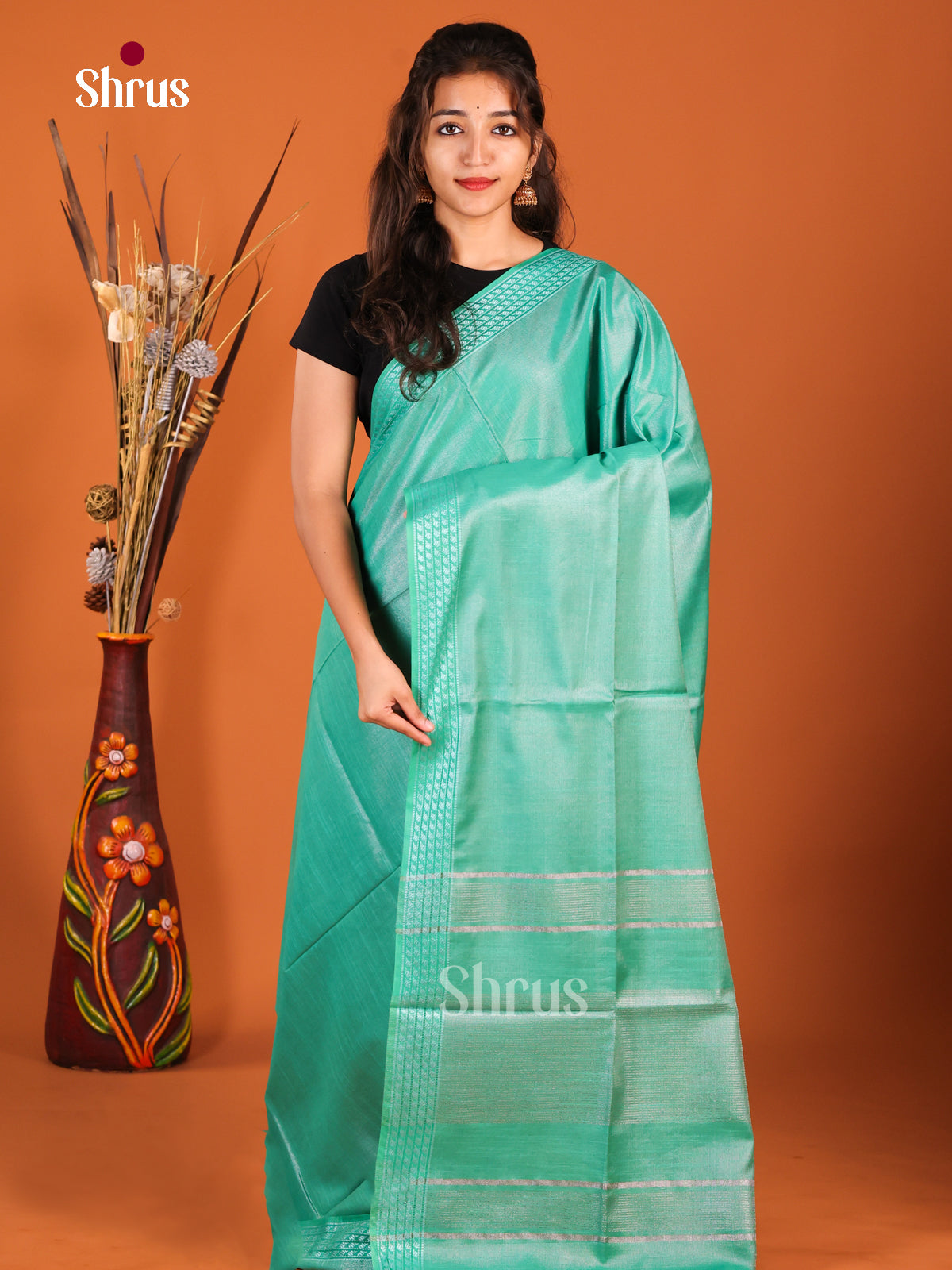 Pastel Green - Semi Tissue Saree