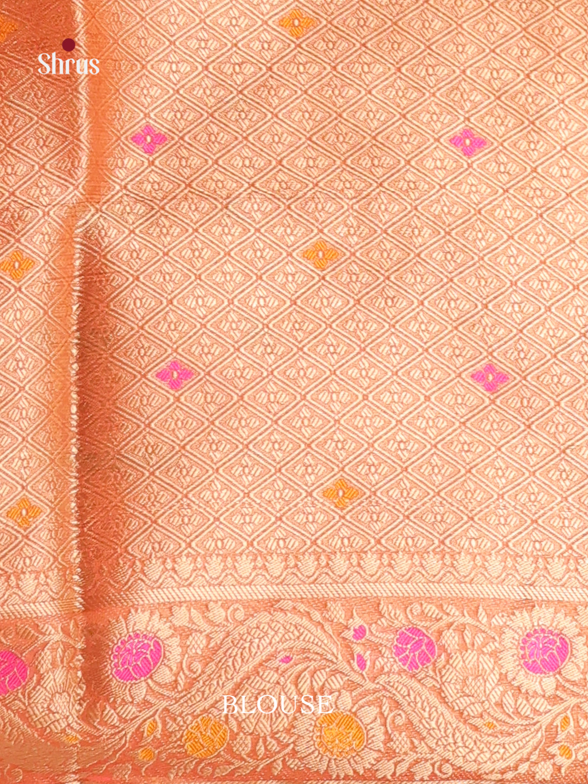 orange flower zari North Silk Cotton Saree 1