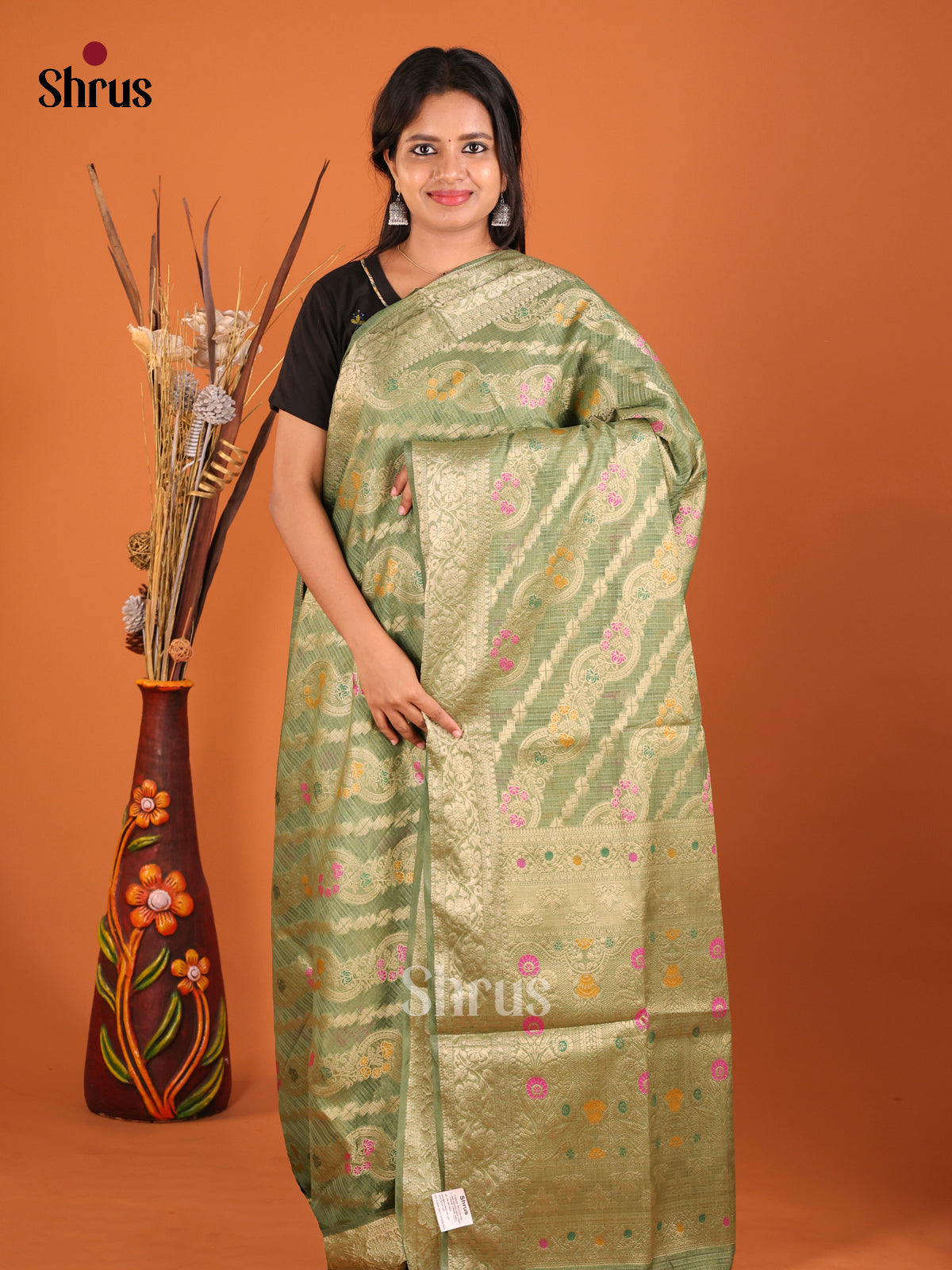 DHS27497 - North Silk Cotton Saree - Shop on Shrus.com