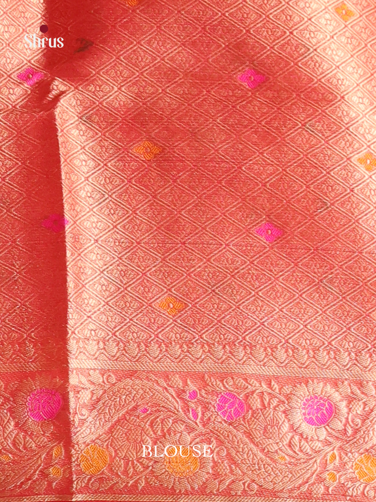 pinkish red zari North Silk Cotton Saree 1