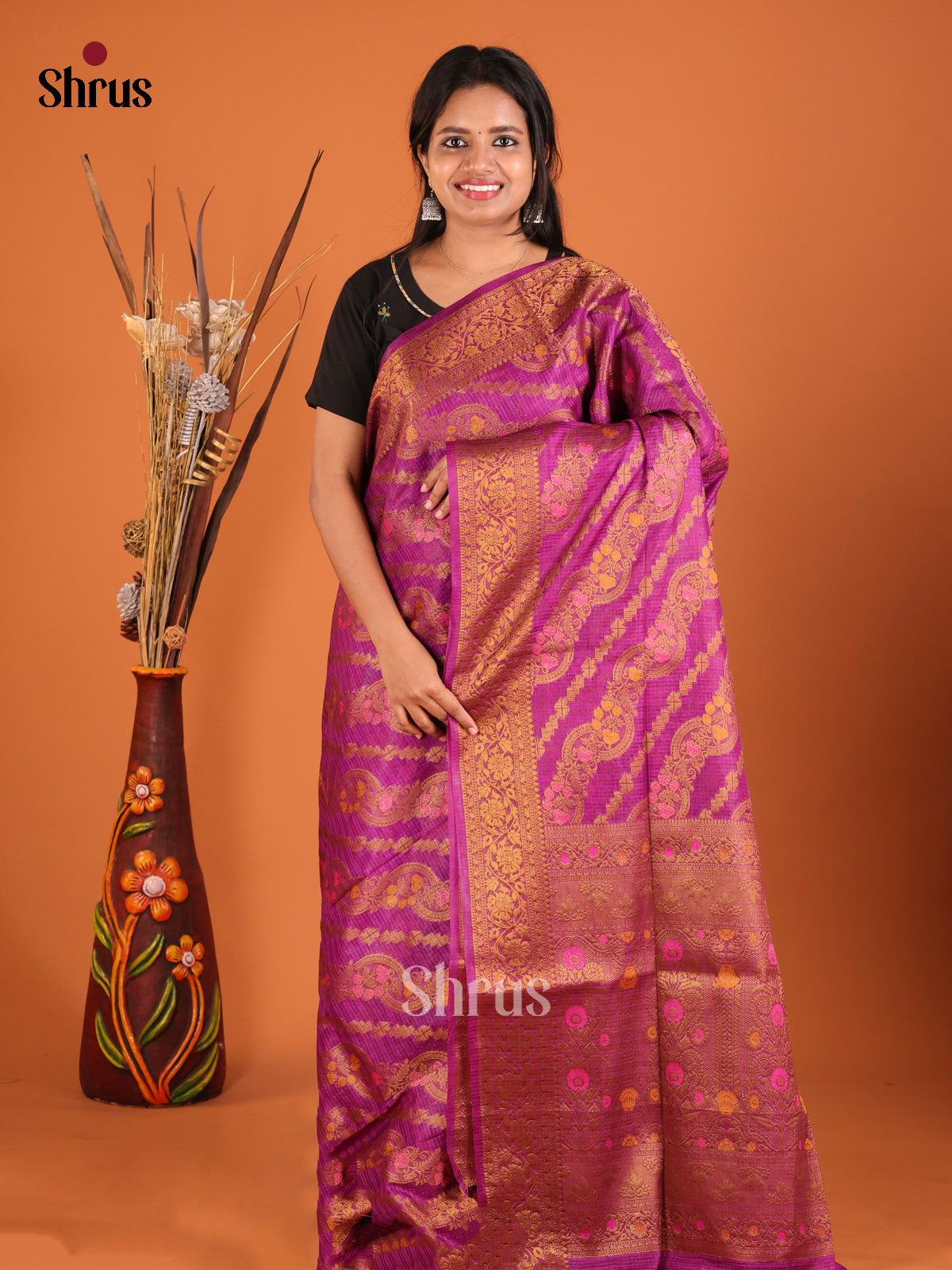 DHS27510 - North Silk Cotton Saree - Shop on Shrus.com