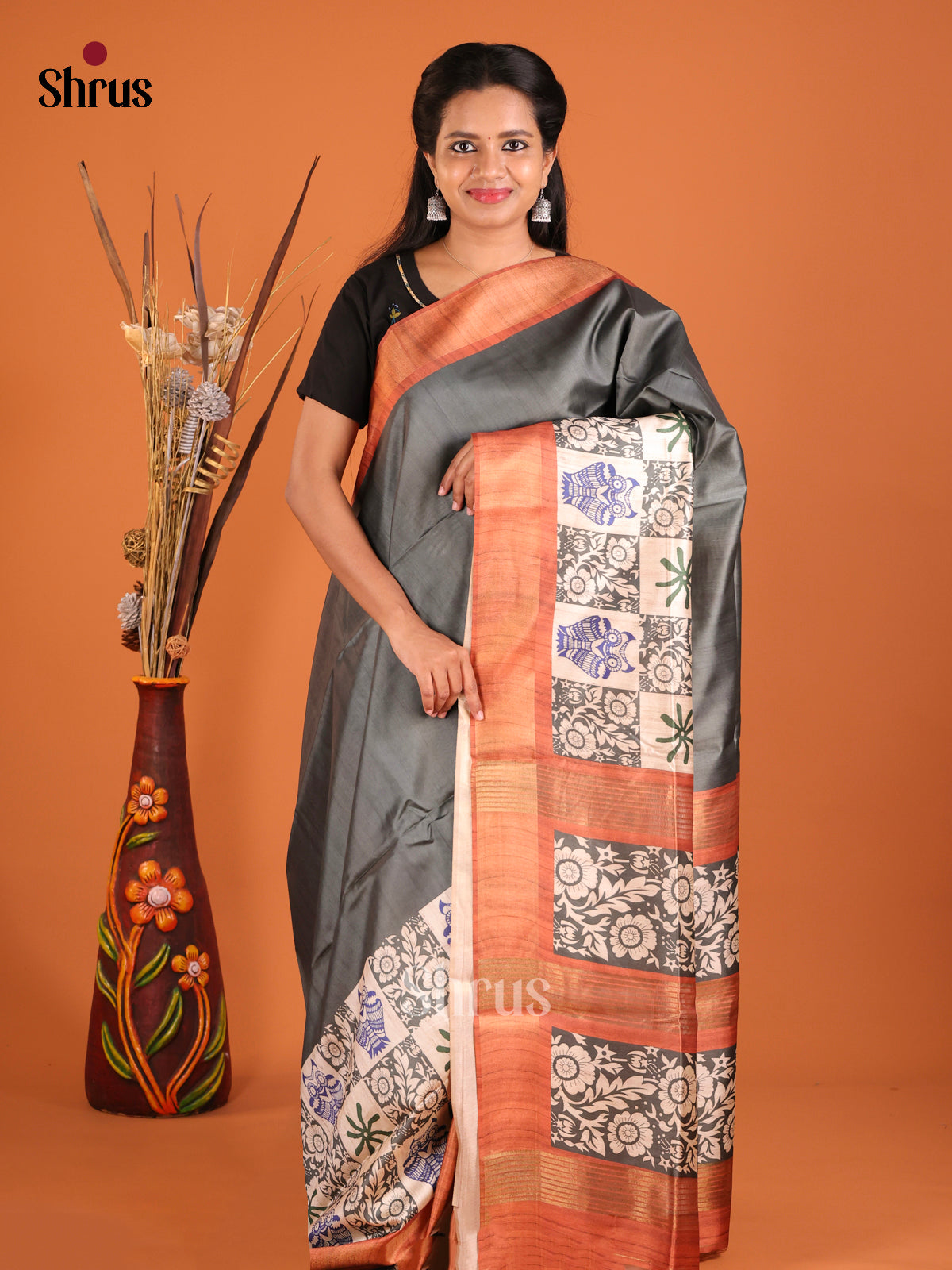 DHS28005 - Champa semitussar Saree - Shop on Shrus.com