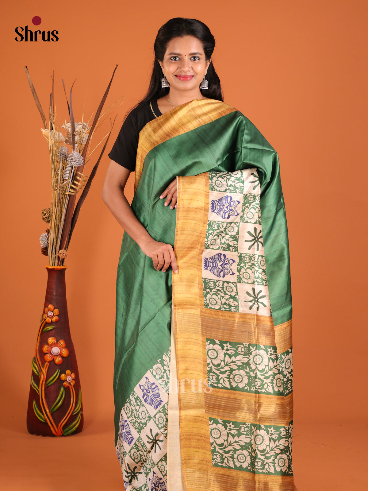 DHS28006 - Champa semitussar Saree - Shop on Shrus.com