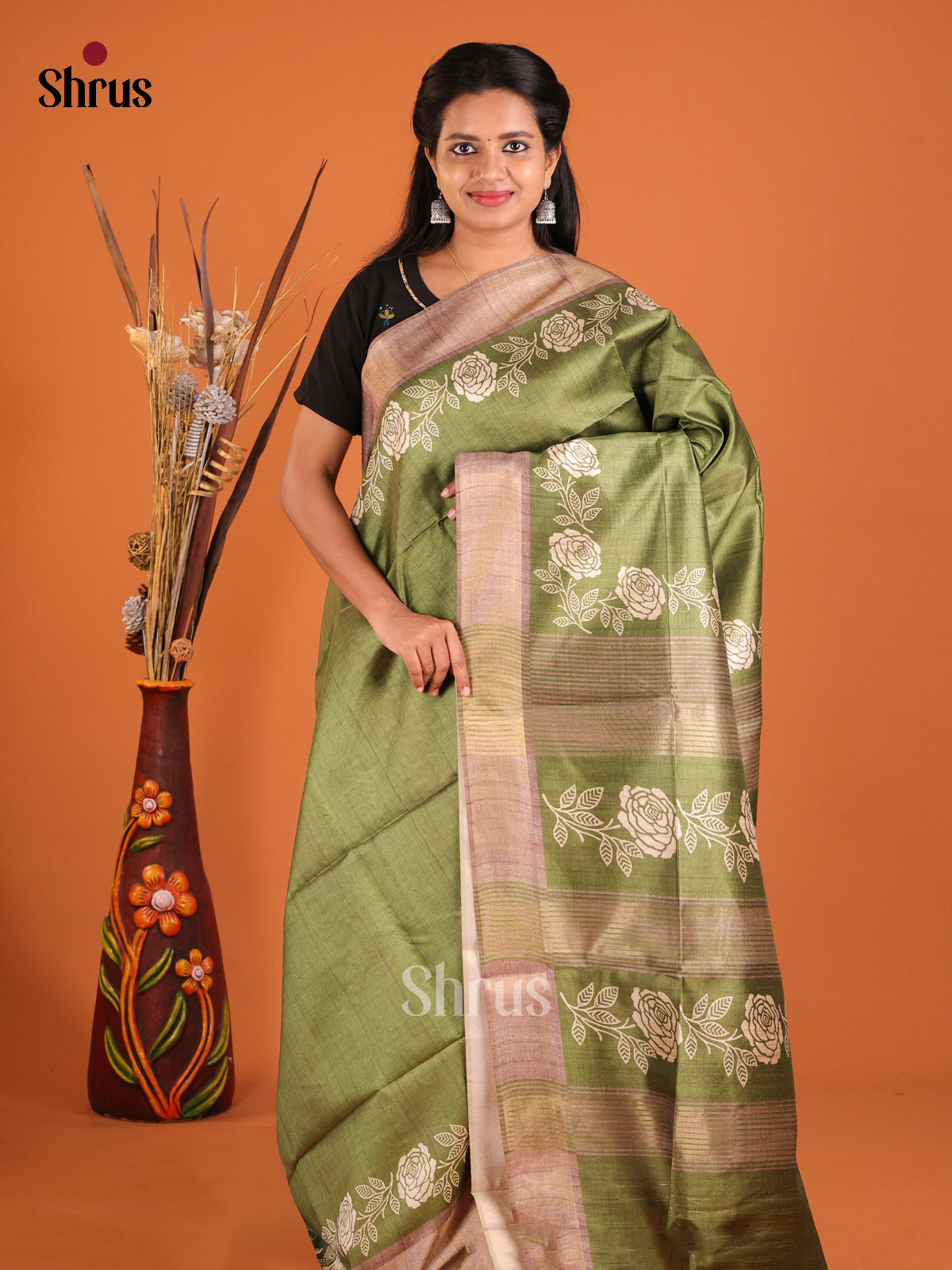 DHS28011 - Champa semitussar Saree - Shop on Shrus.com