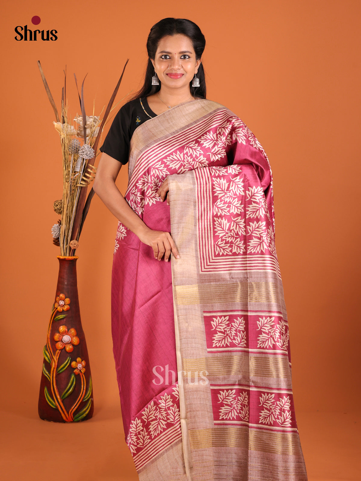 DHS28030 - Champa semitussar Saree - Shop on Shrus.com