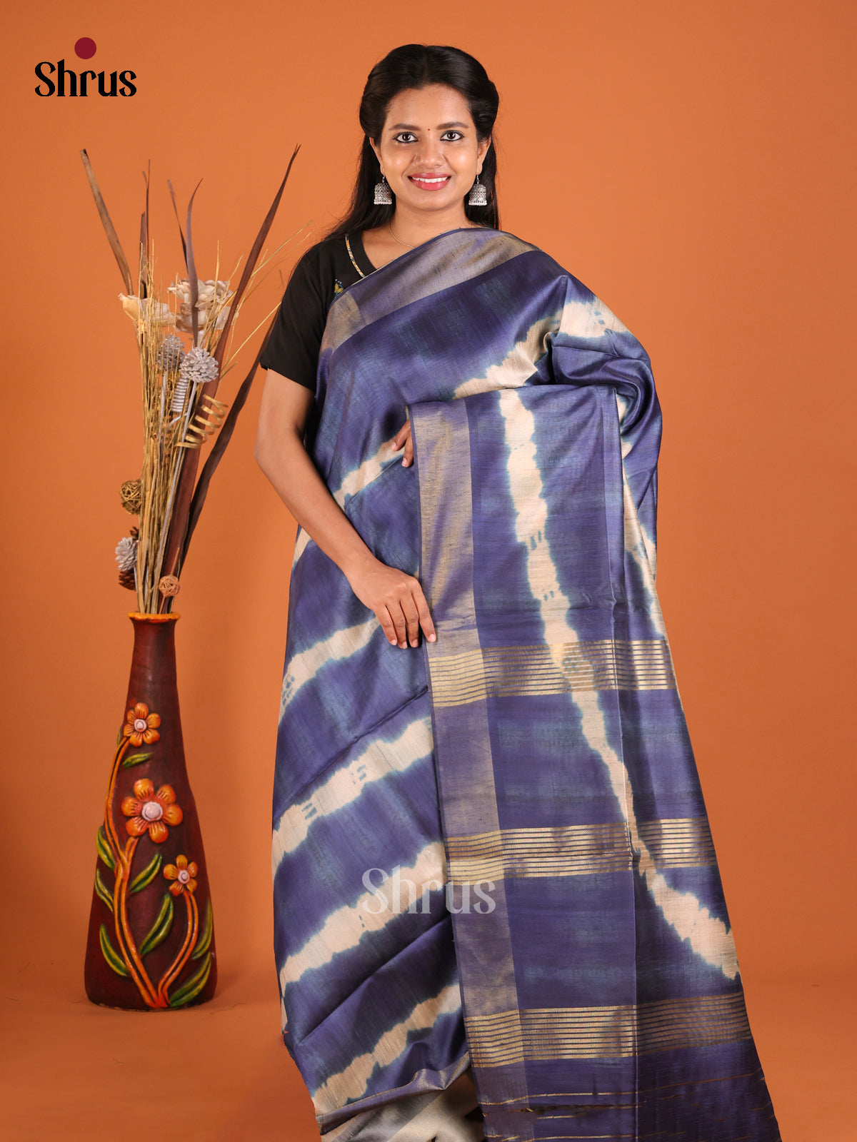 DHS28045 - Champa semitussar Saree - Shop on Shrus.com