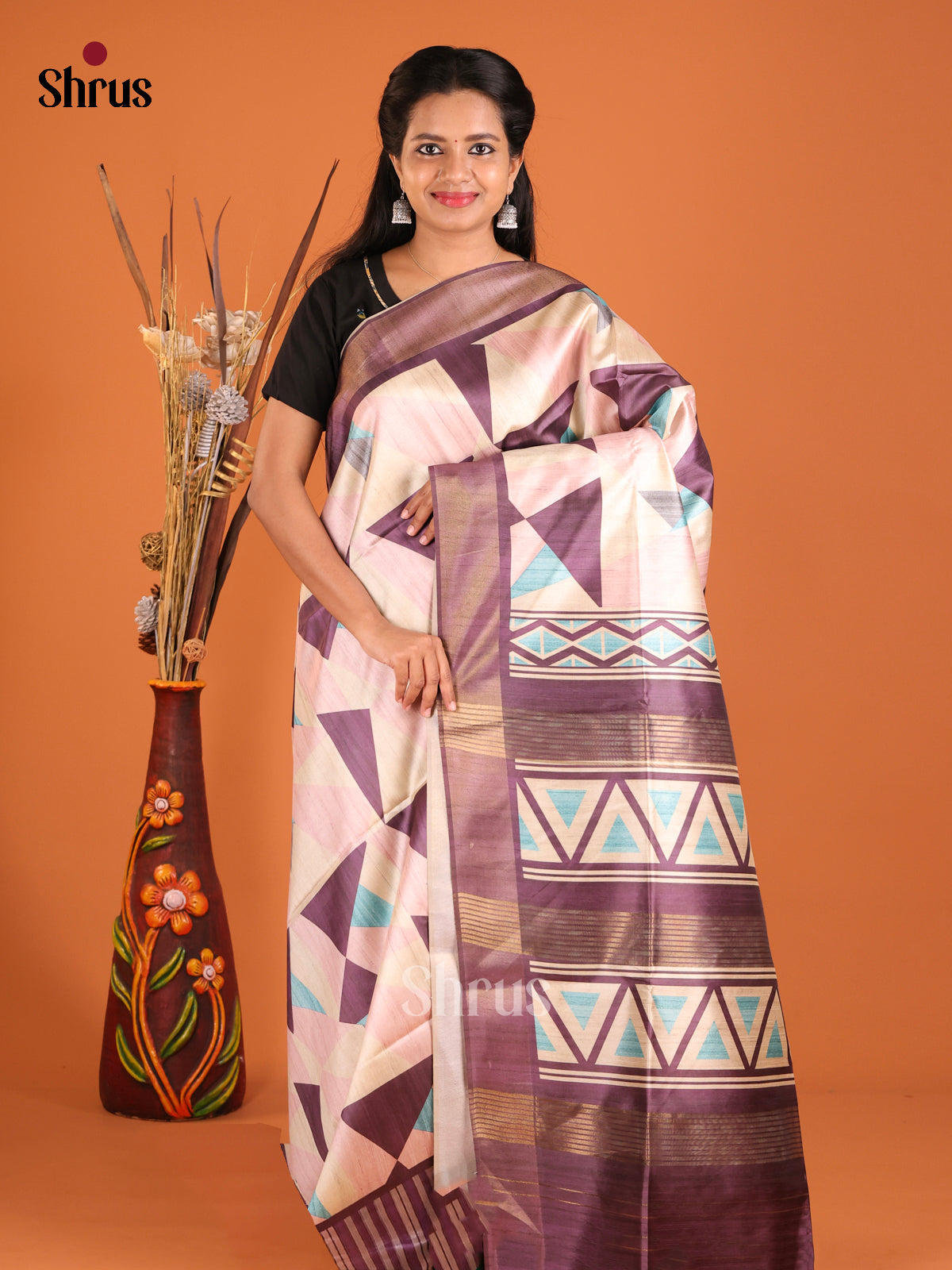 DHS28061 - Champa semitussar Saree - Shop on Shrus.com