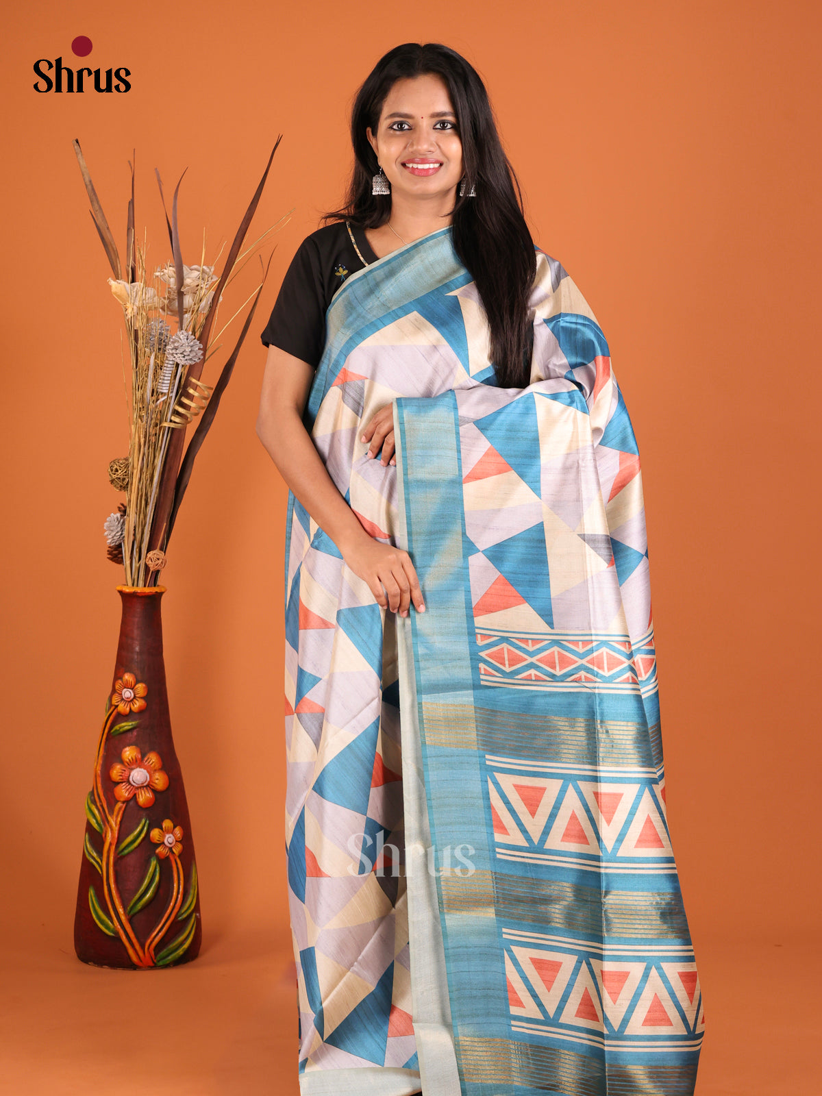 DHS28062 - Champa semitussar Saree - Shop on Shrus.com
