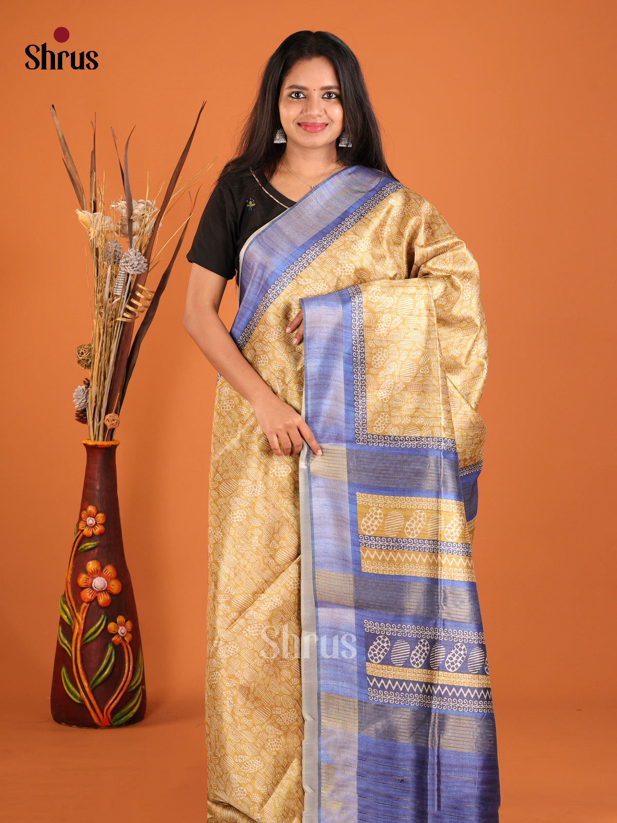 DHS28067 - Champa semitussar Saree - Shop on Shrus.com